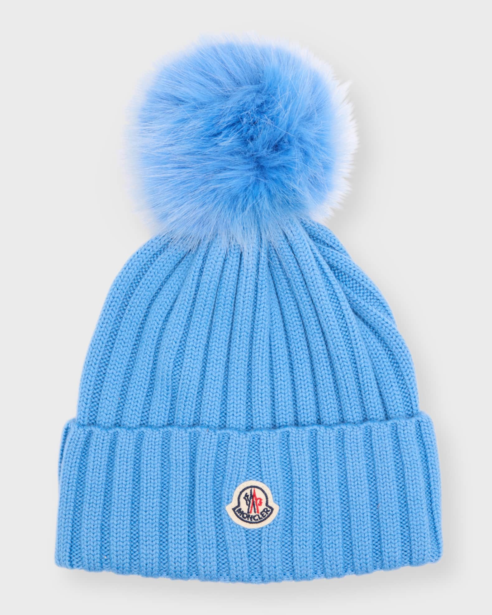 Moncler knit hat with fur pom pom 2025