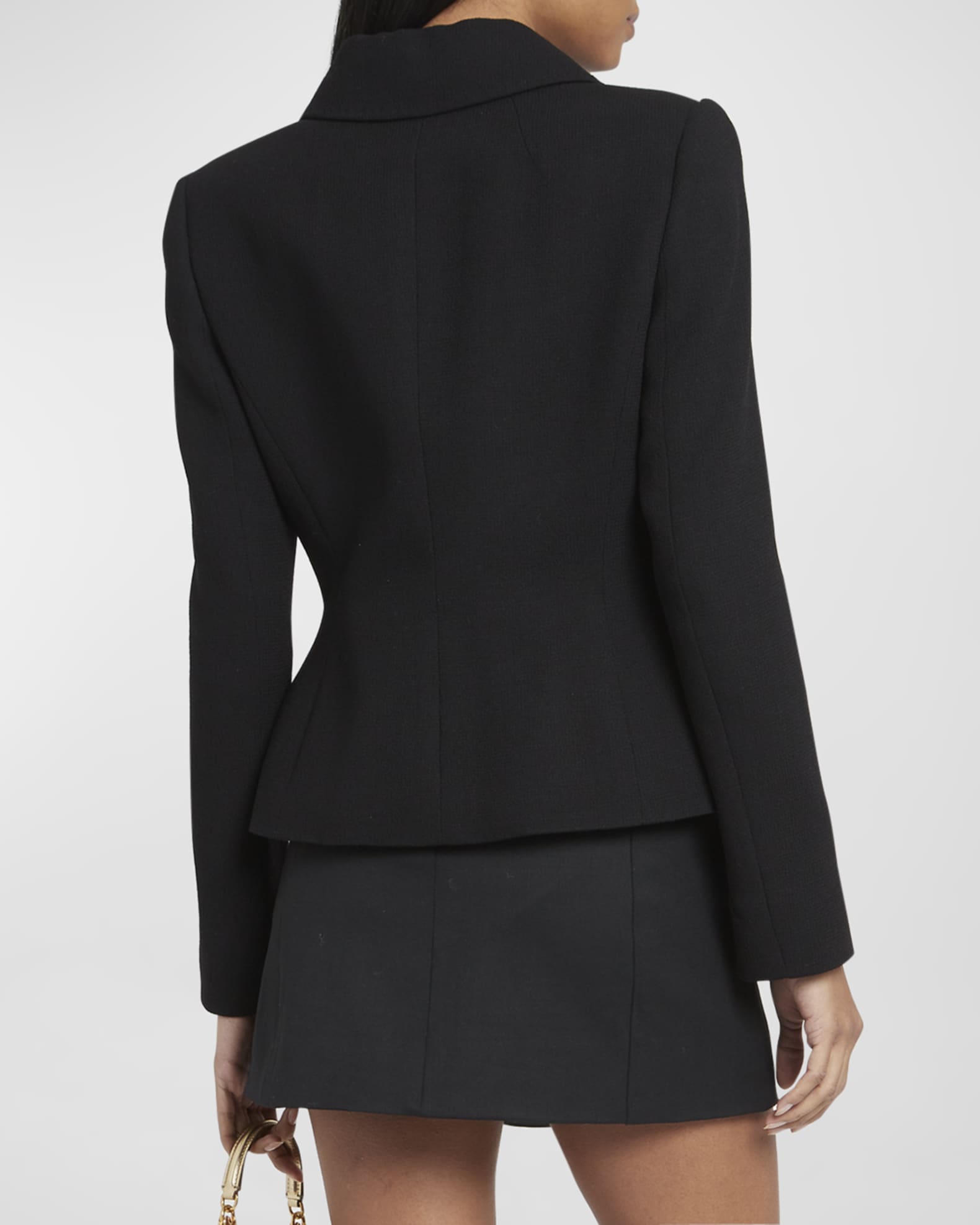 Dolce & Gabbana Black Wool Peak Single Breasted Coat Blazer main image 1