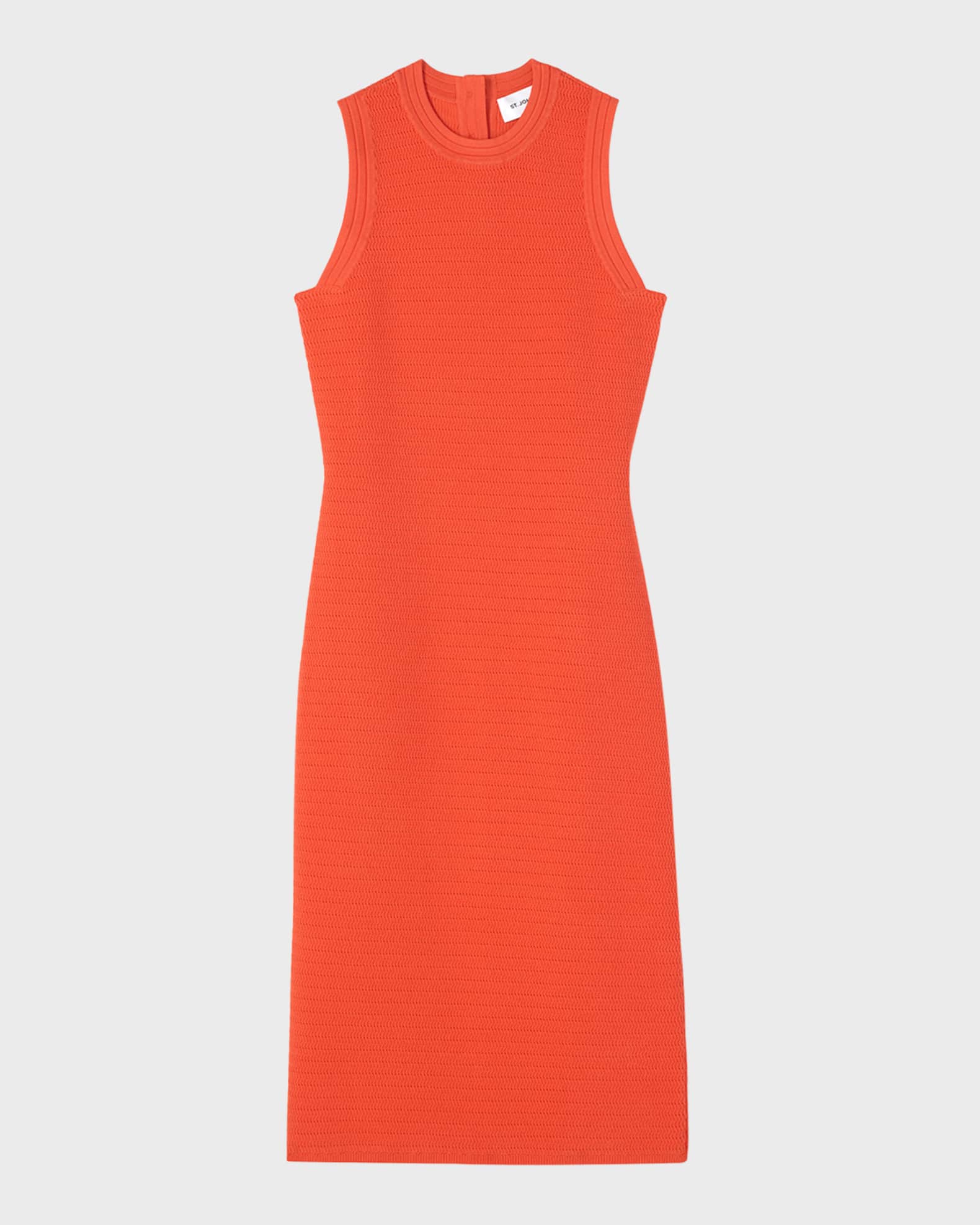 St. John Sleeveless Racking Stitch Knit Dress Neiman Marcus