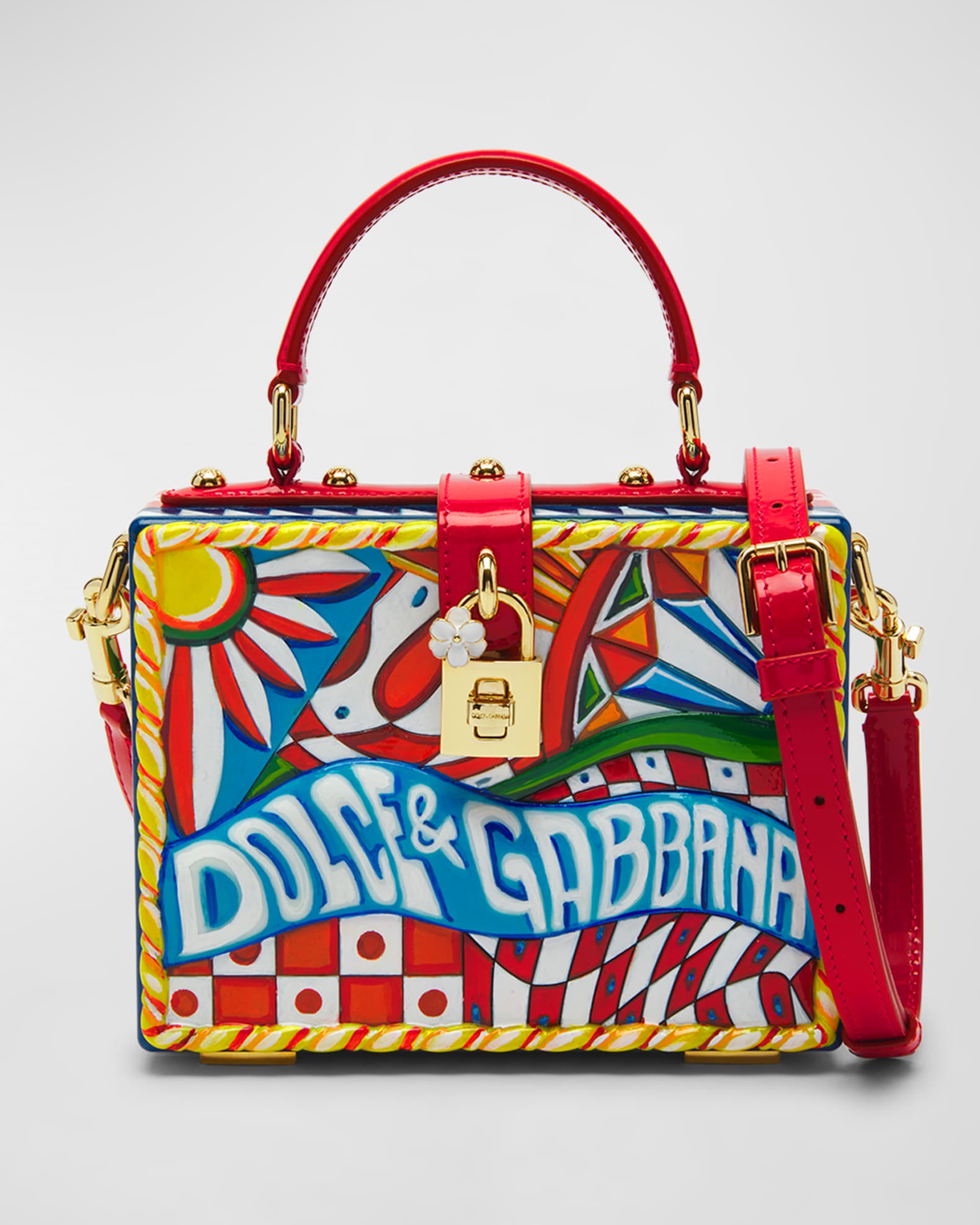 Logo Printed Leather Box Top-Handle Bag 0