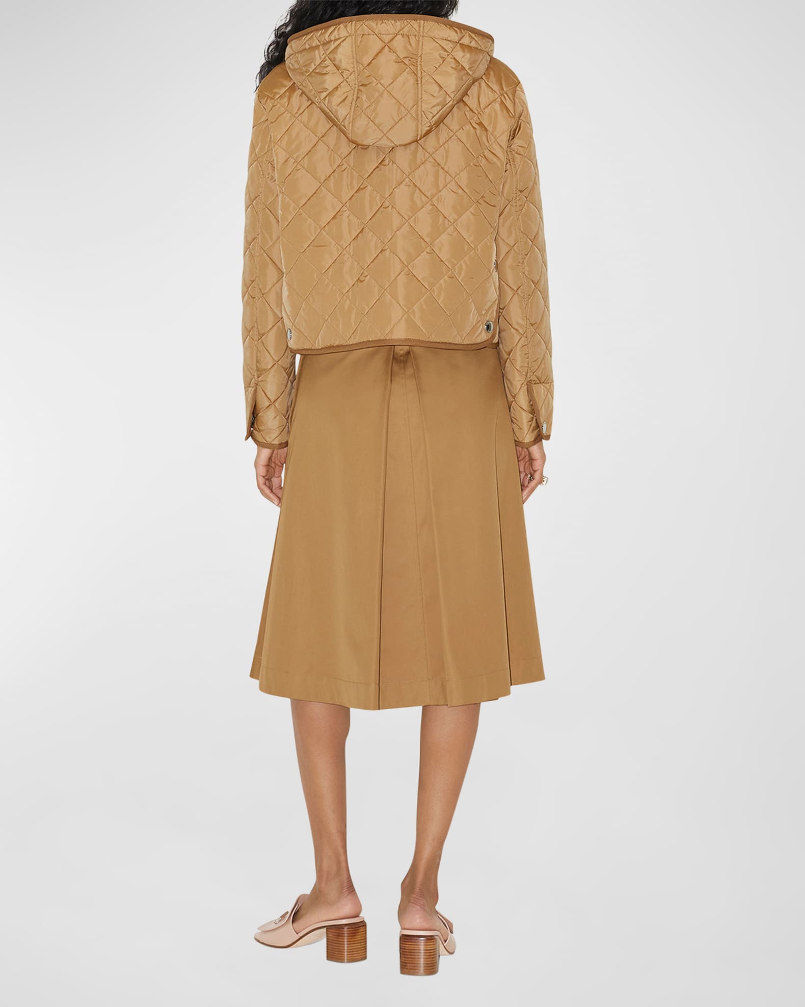 Burberry Baleigh Button-Front Belted Midi Skirt | Neiman Marcus