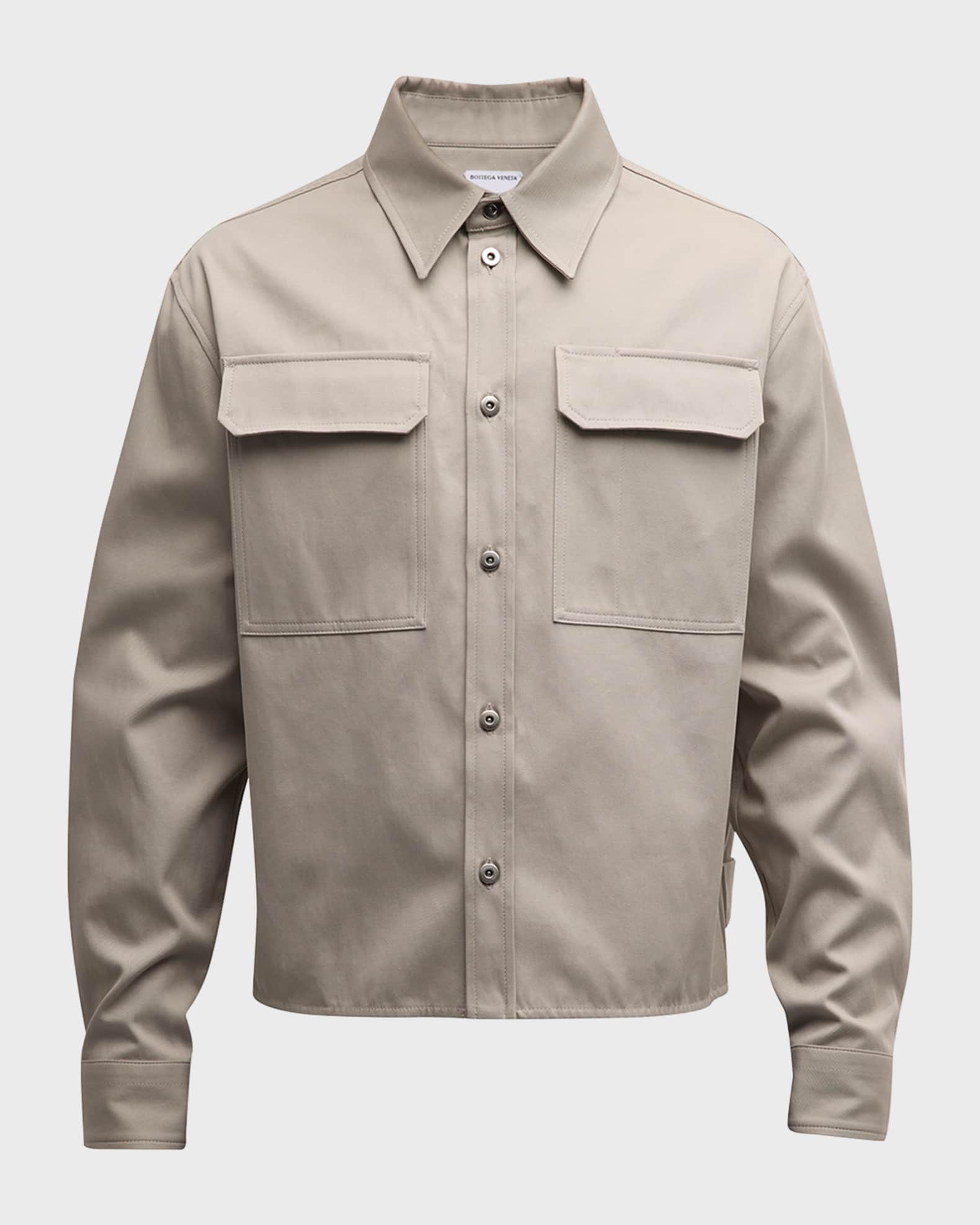 Bottega Veneta Men's Cotton Twill Button-Down Shirt | Neiman Marcus