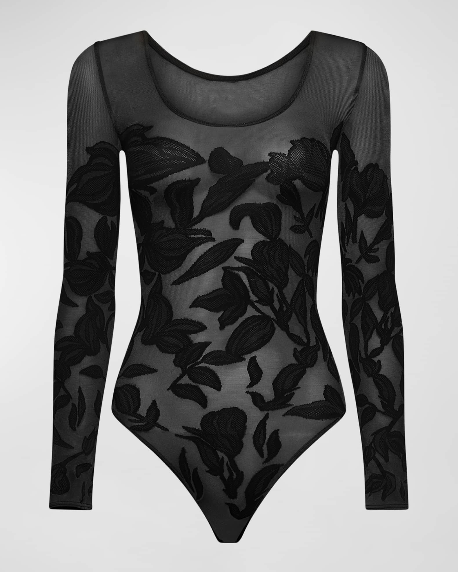 Wolford Floral Lace Thong Bodysuit | Neiman Marcus