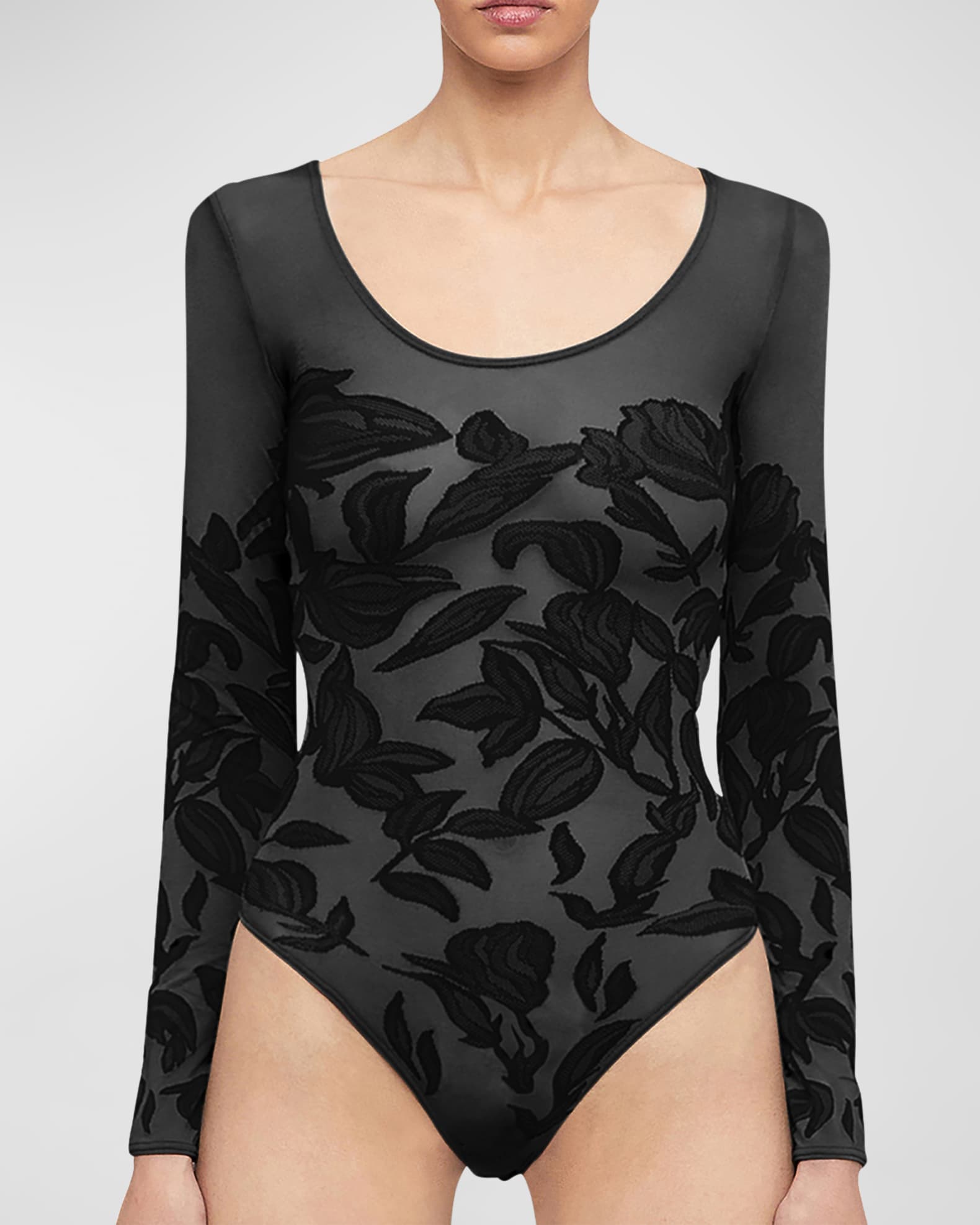 Wolford Louise Long-Sleeve Lace Bodysuit  Lace bodysuit long sleeve, Lace  bodysuit, Bodysuit