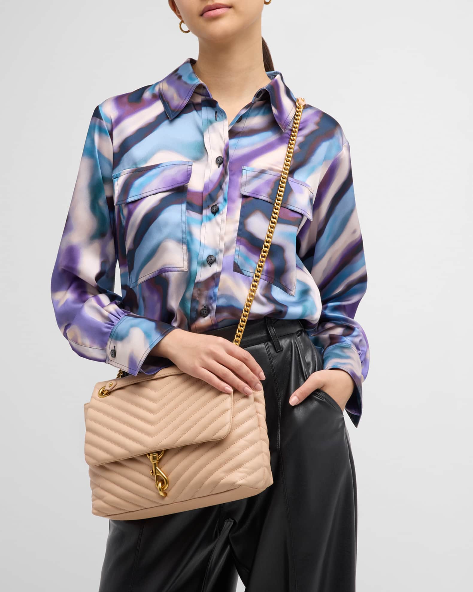 Rebecca Minkoff Edie Flap Quilted Leather Chain Shoulder Bag Neiman