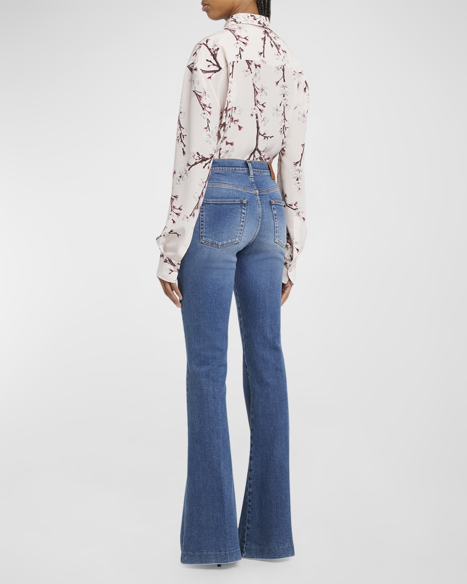 McQueen Boot-Cut Leg Denim Pants | Neiman Marcus