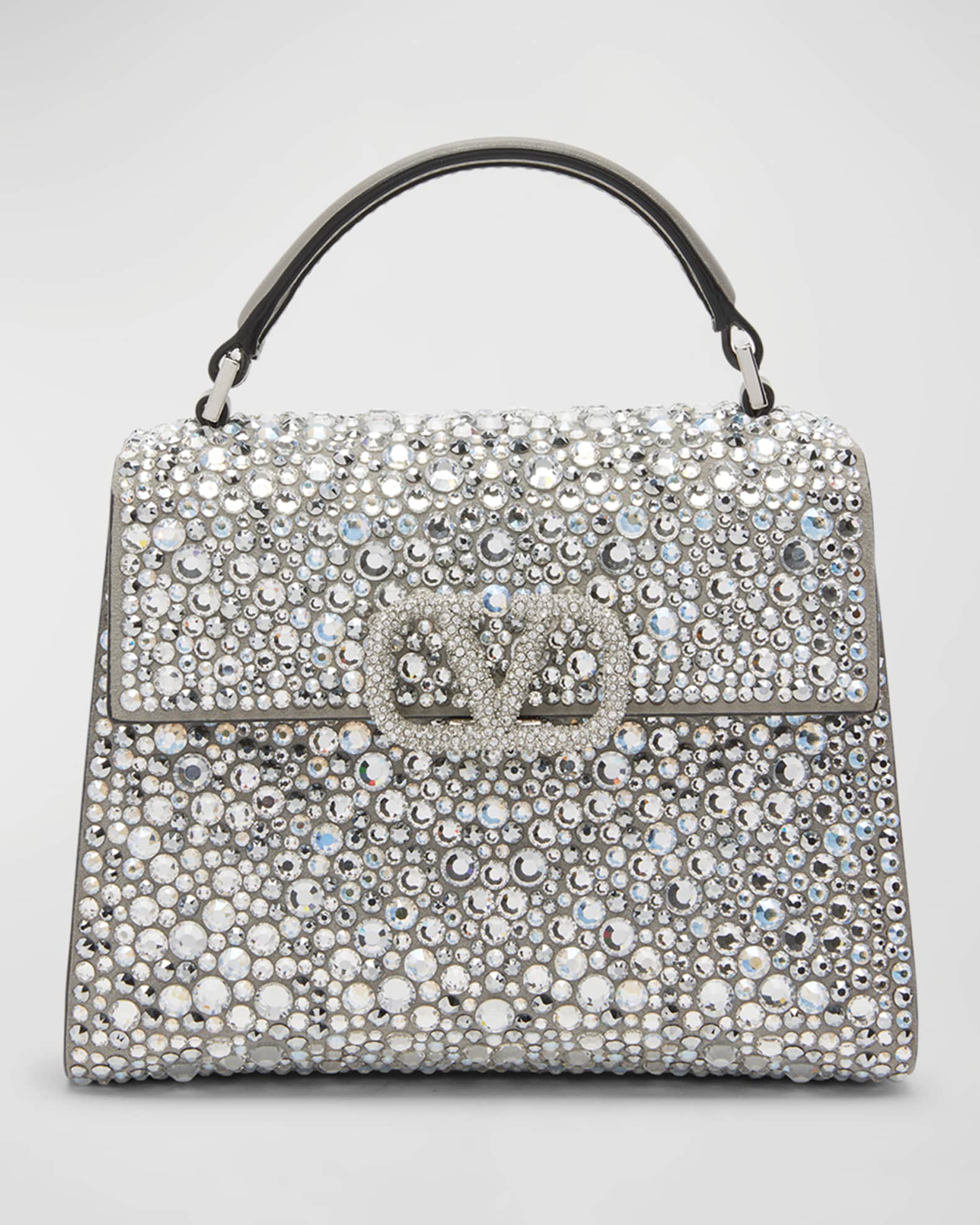 Valentino Garavani VSLING Mini Crystal-Embellished Top-Handle Bag