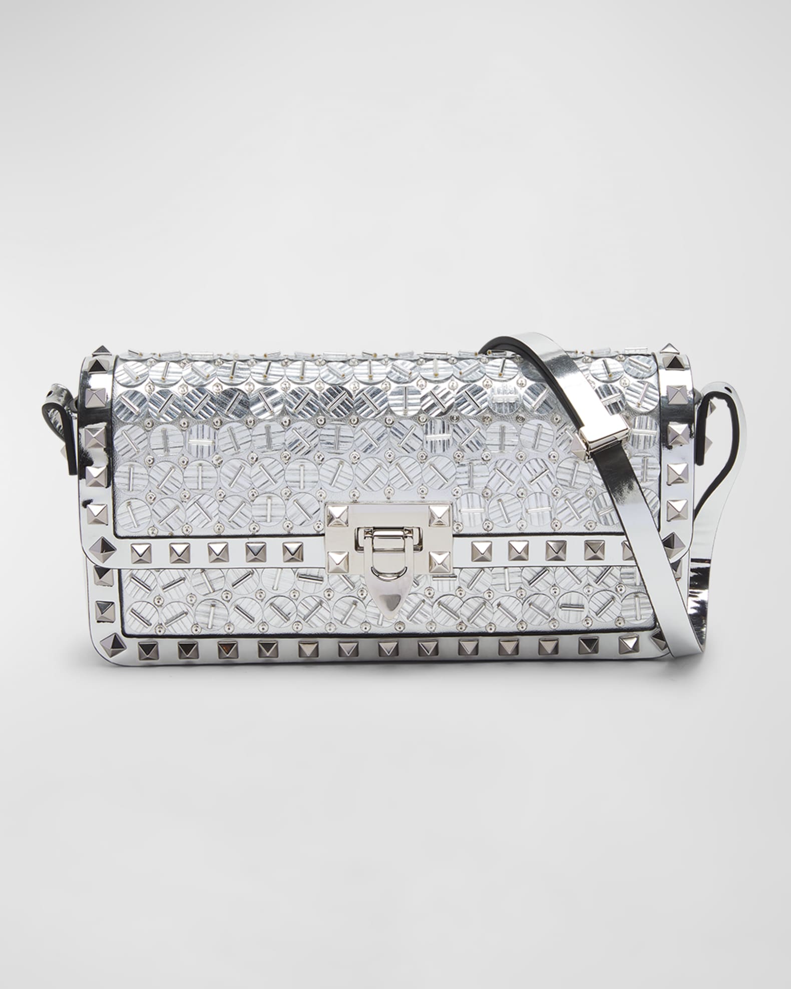 Rockstud Sequin Metallic Shoulder Bag
