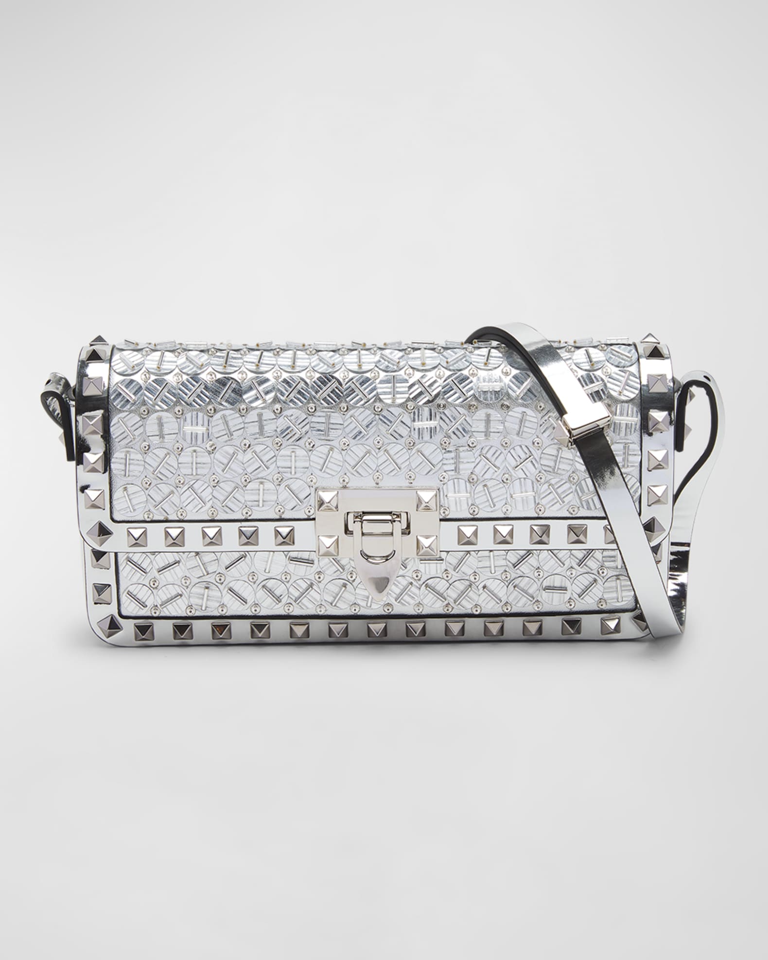 Valentino Rockstud Sequin Metallic Shoulder Bag