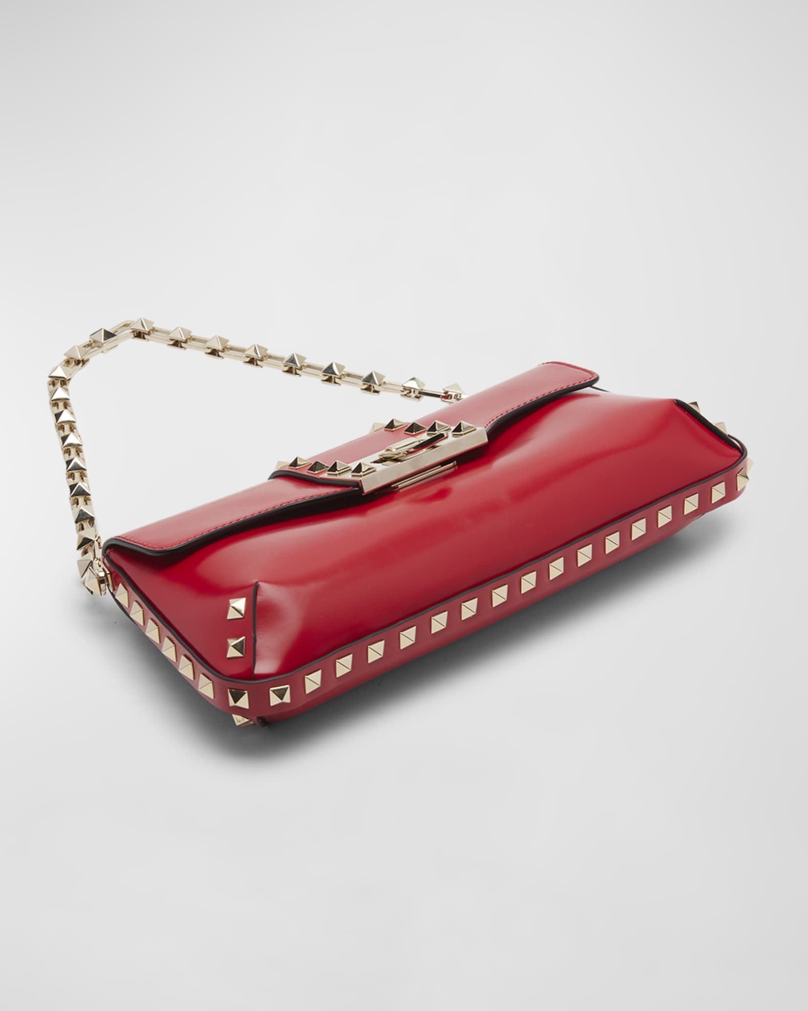 Valentino Red Rockstud Leather Clutch Bag Pony-style calfskin ref.296335 -  Joli Closet