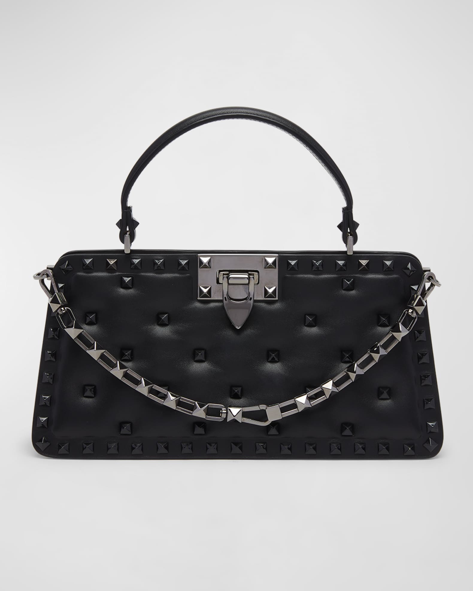 Valentino Garavani Rockstud leather shoulder bag - Black