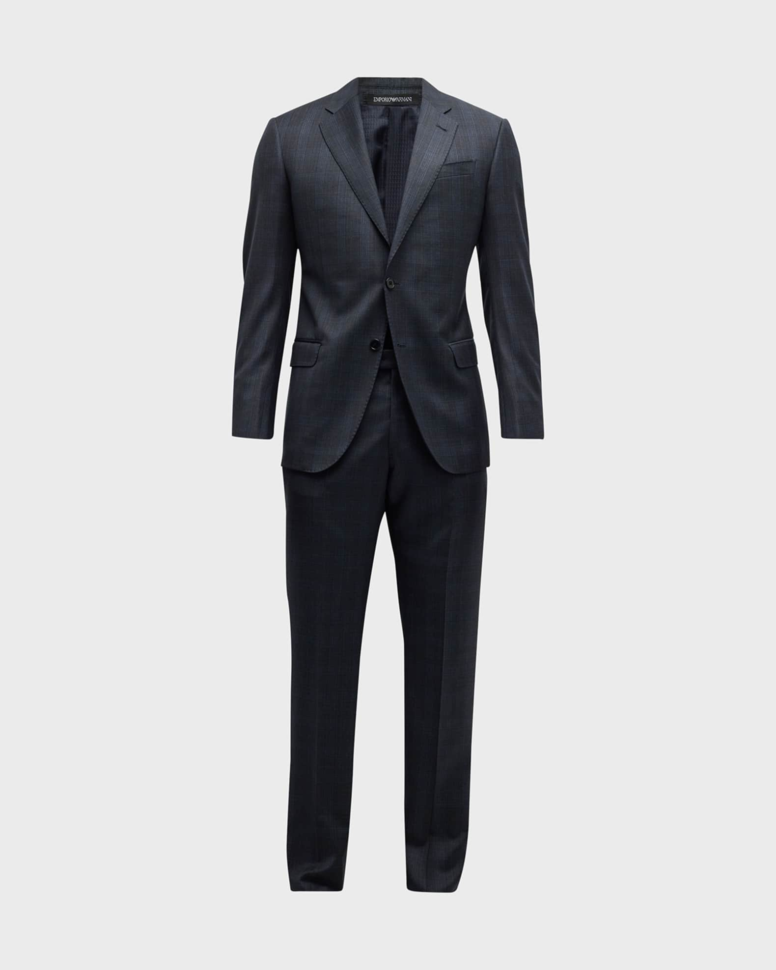 Emporio Armani Men's Plaid Wool Suit | Neiman Marcus