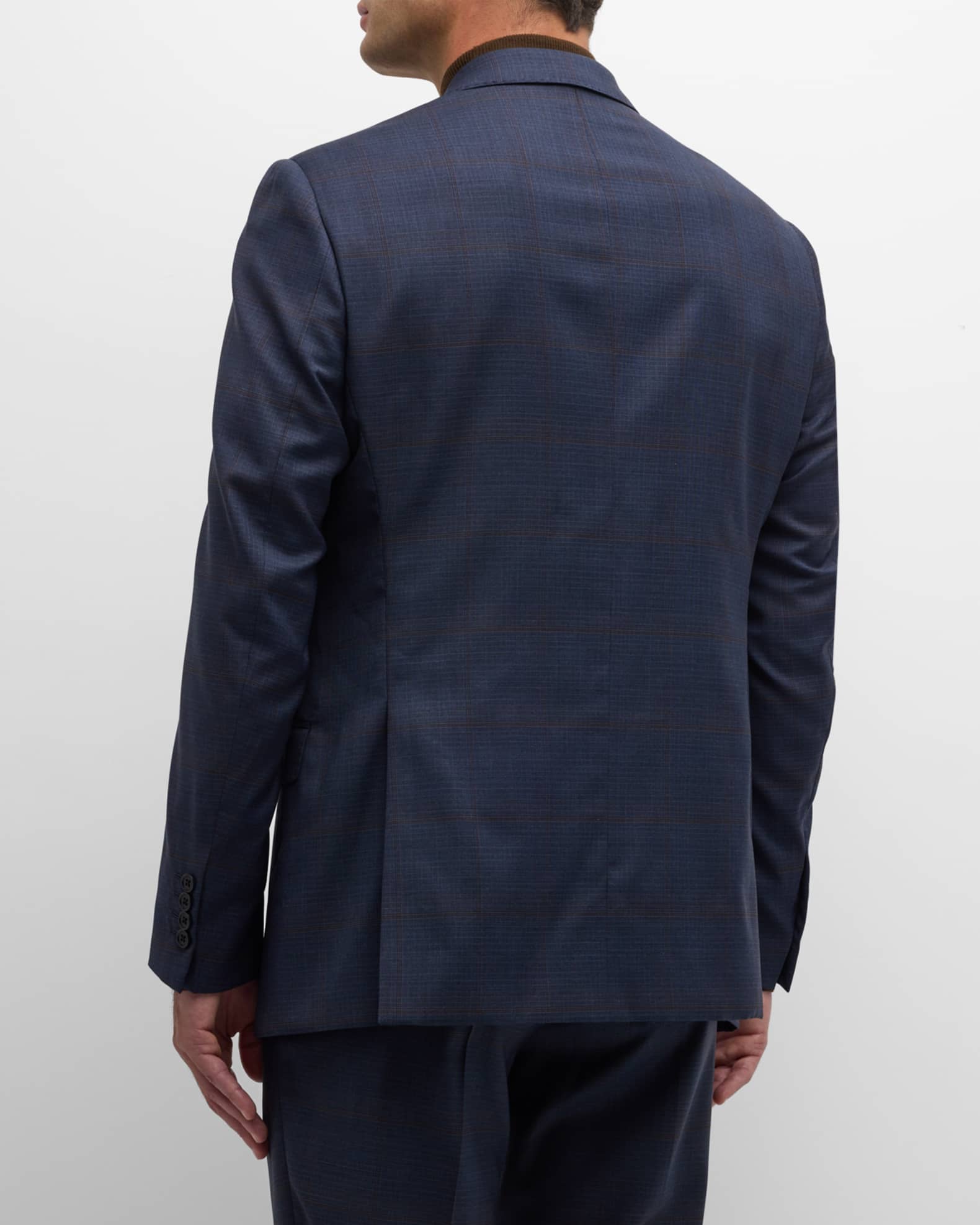 Emporio Armani Men's Windowpane Wool Suit | Neiman Marcus