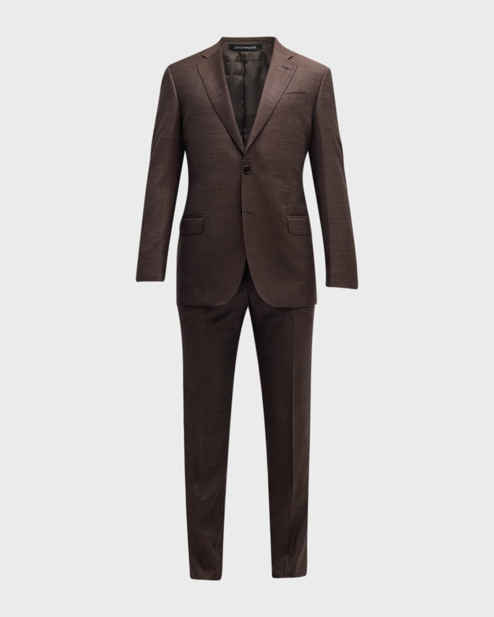 Emporio Armani virgin wool single-breasted suit - Neutrals