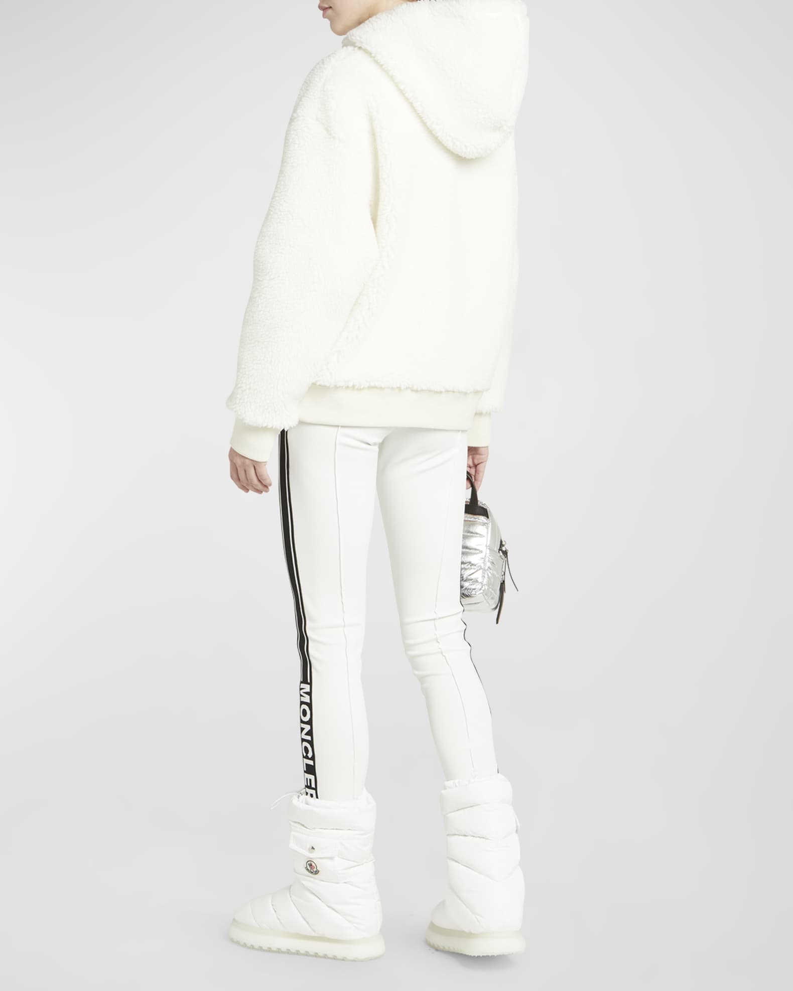 Moncler Faux Sherpa Hooded Zip-Up Cardigan | Neiman Marcus