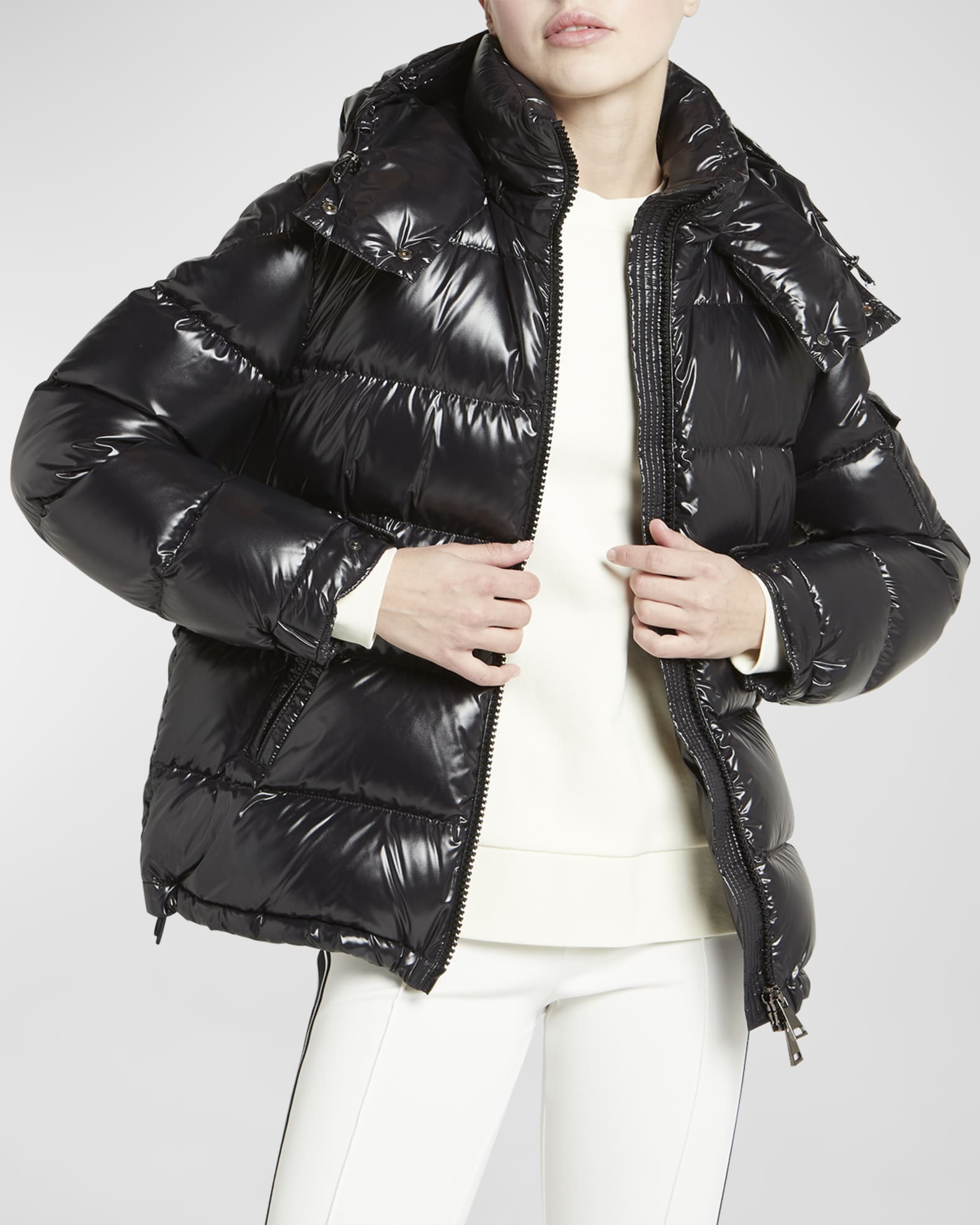 Moncler Maire Shiny Puffer Jacket with Removable Hood - Bergdorf Goodman