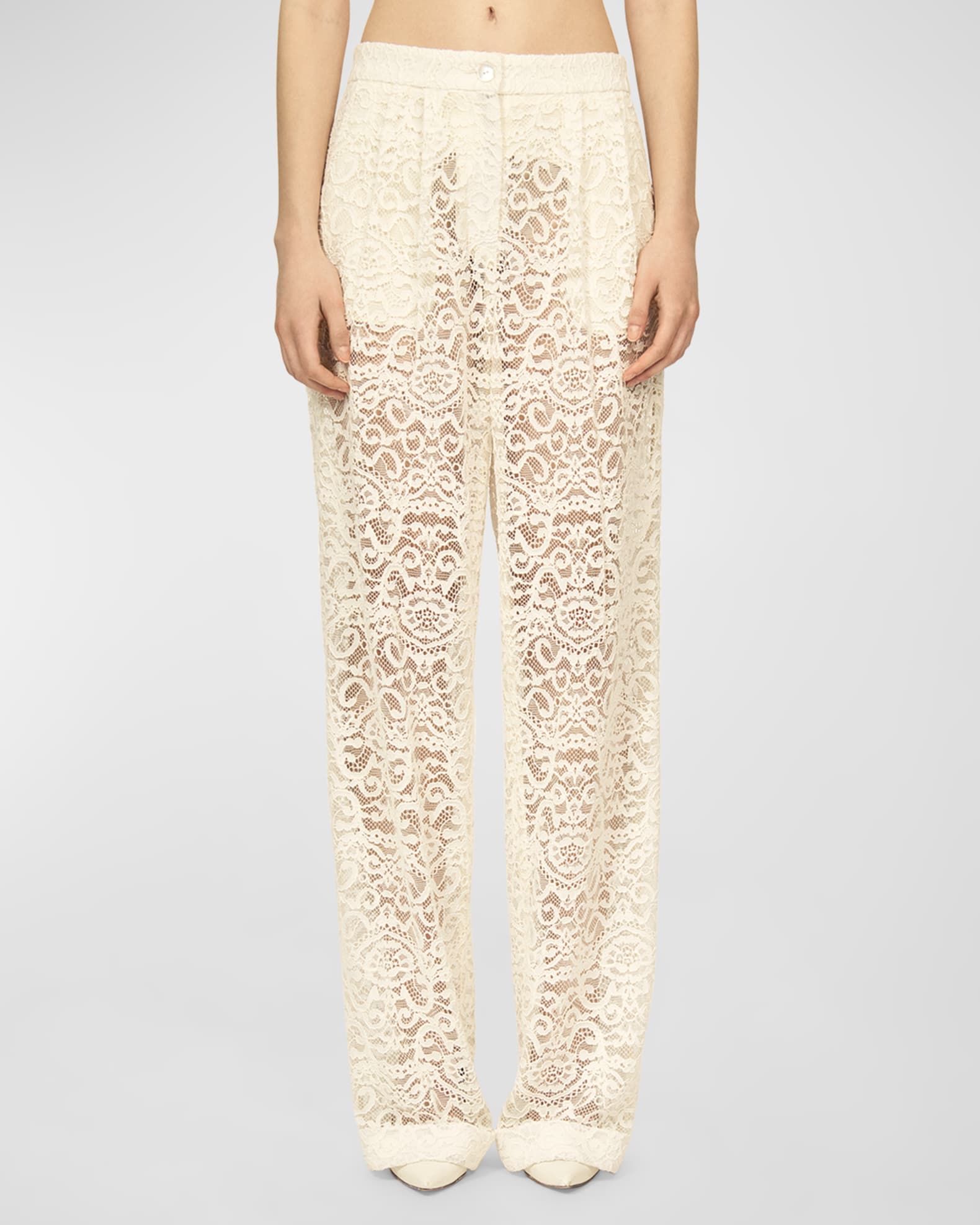 The Gertrude Floral Lace Wide-Leg Trousers