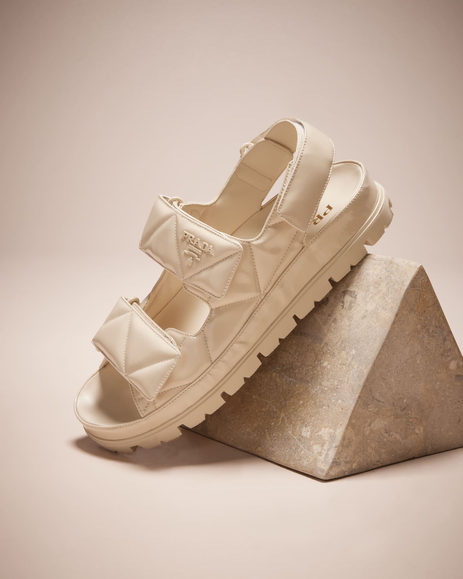 Prada Quilted Patent Slingback Sport Sandals | Neiman Marcus