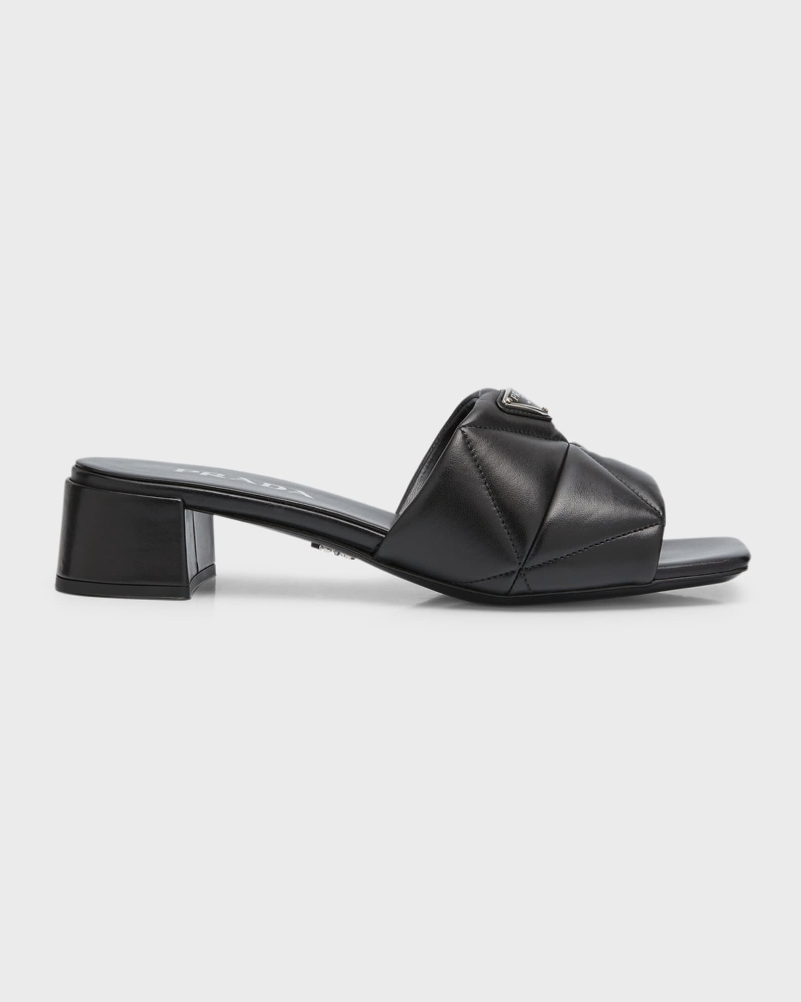 Quilted Leather Slide Sandals 0