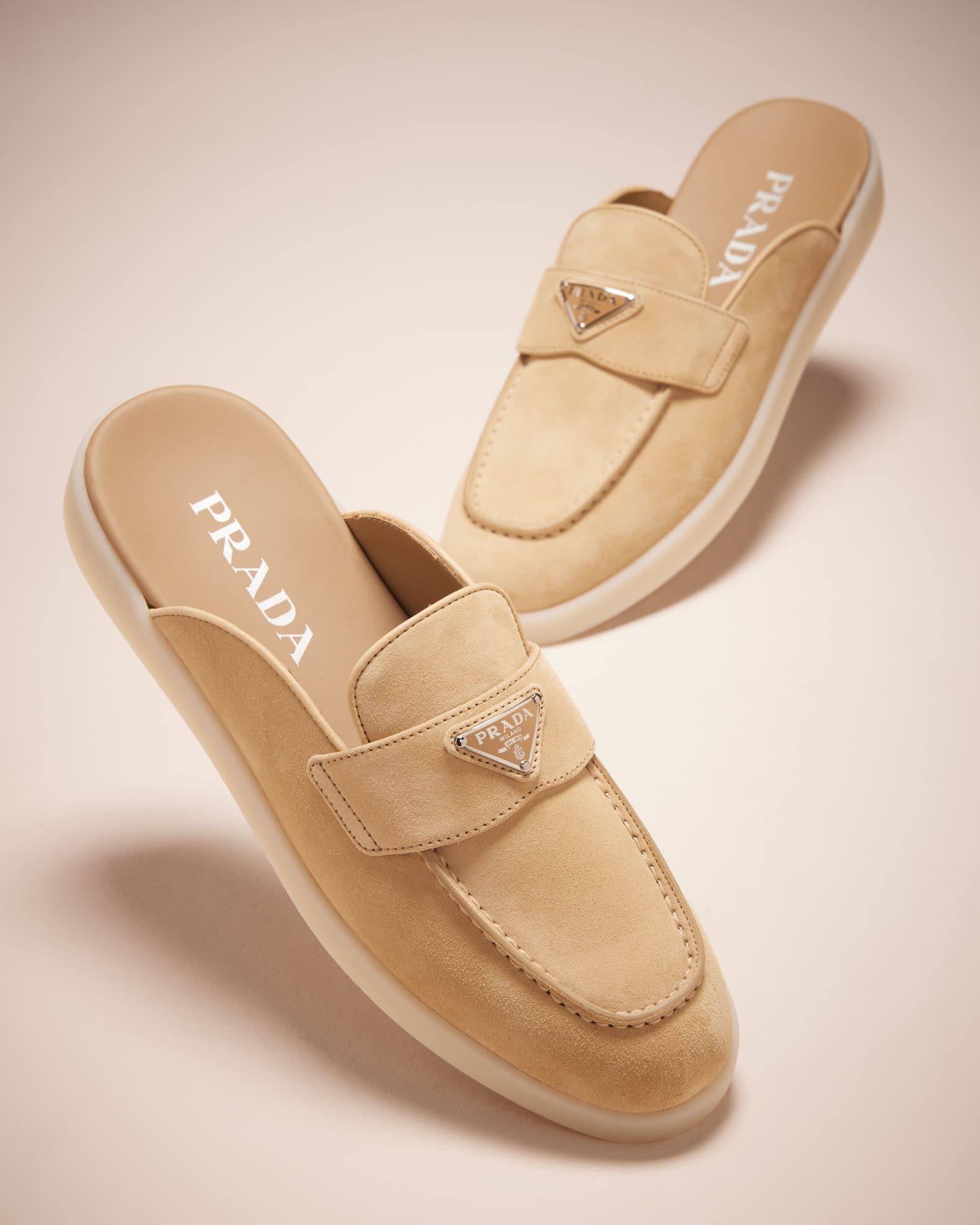 Prada suede mules hot sale