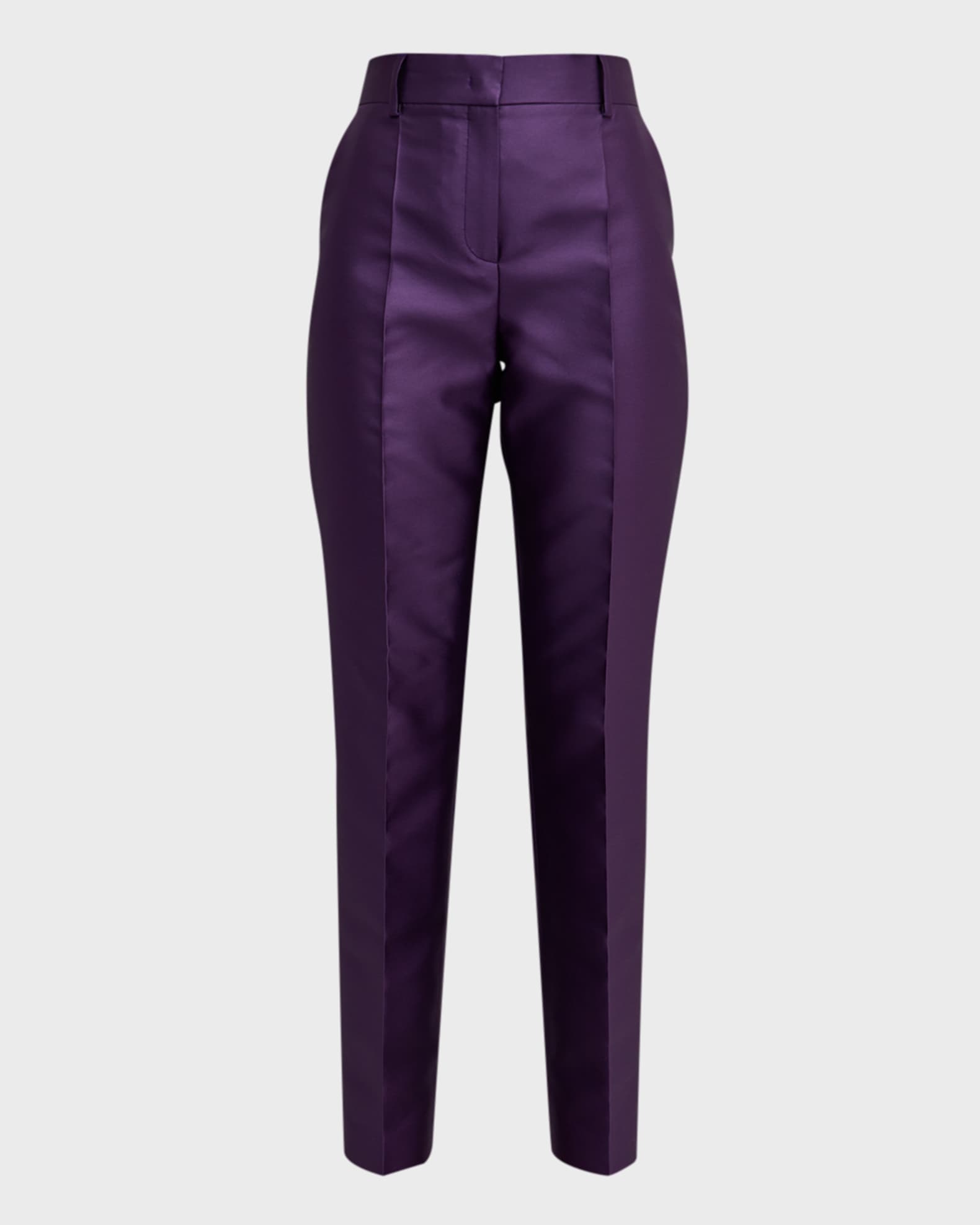 Alberta Ferretti StraightLeg Ankle Mikado Trousers Neiman Marcus