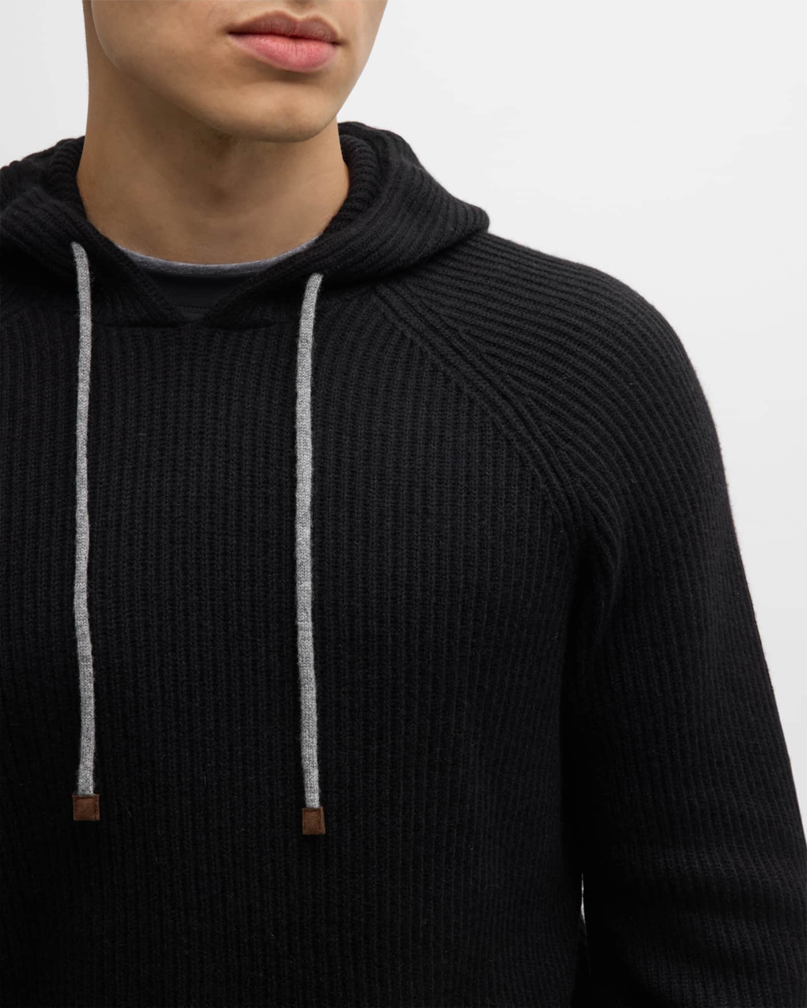 Brunello Cucinelli Men's Ribbed Cashmere Pullover Sweater Neiman Marcus