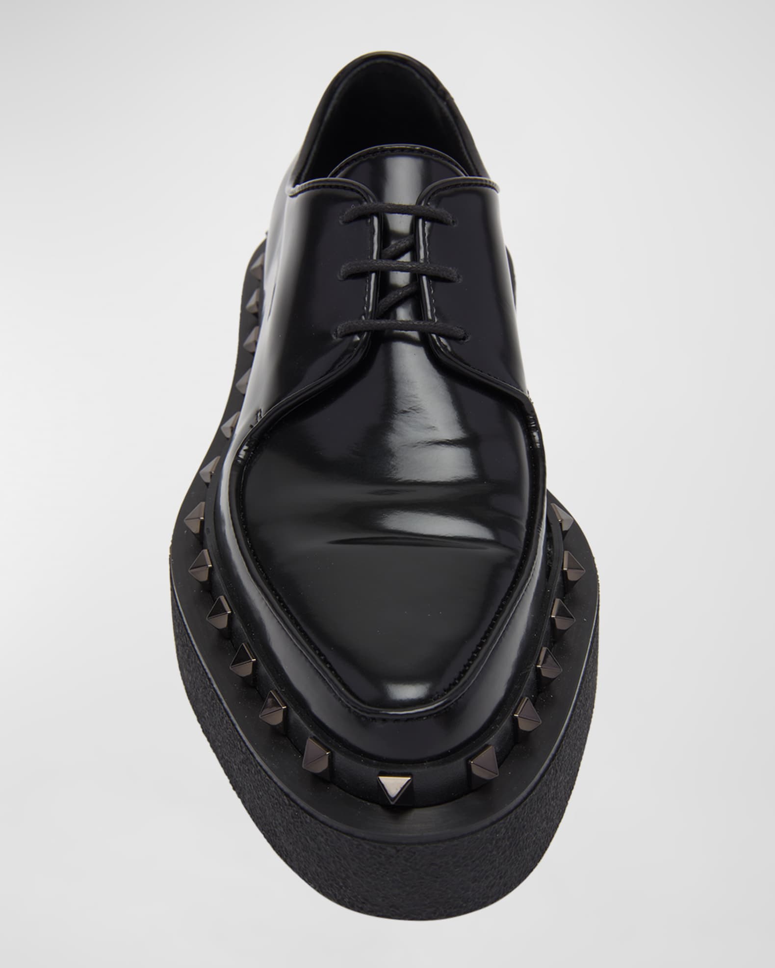 Valentino Garavani Rockstud Leather Platform Derby Shoes | Neiman Marcus