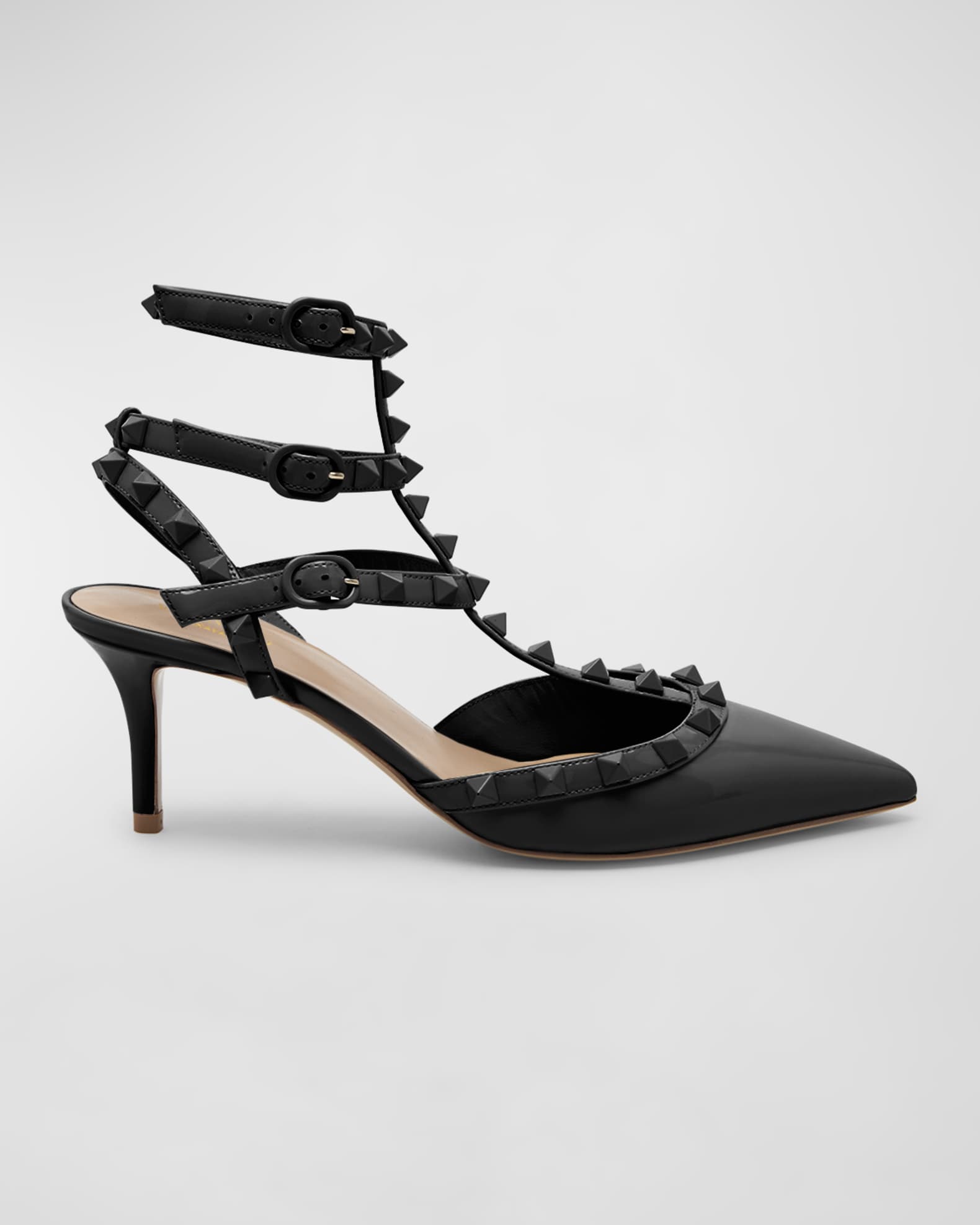 Valentino Garavani Rockstud Patent Caged Ankle Strap Sandals Neiman Marcus