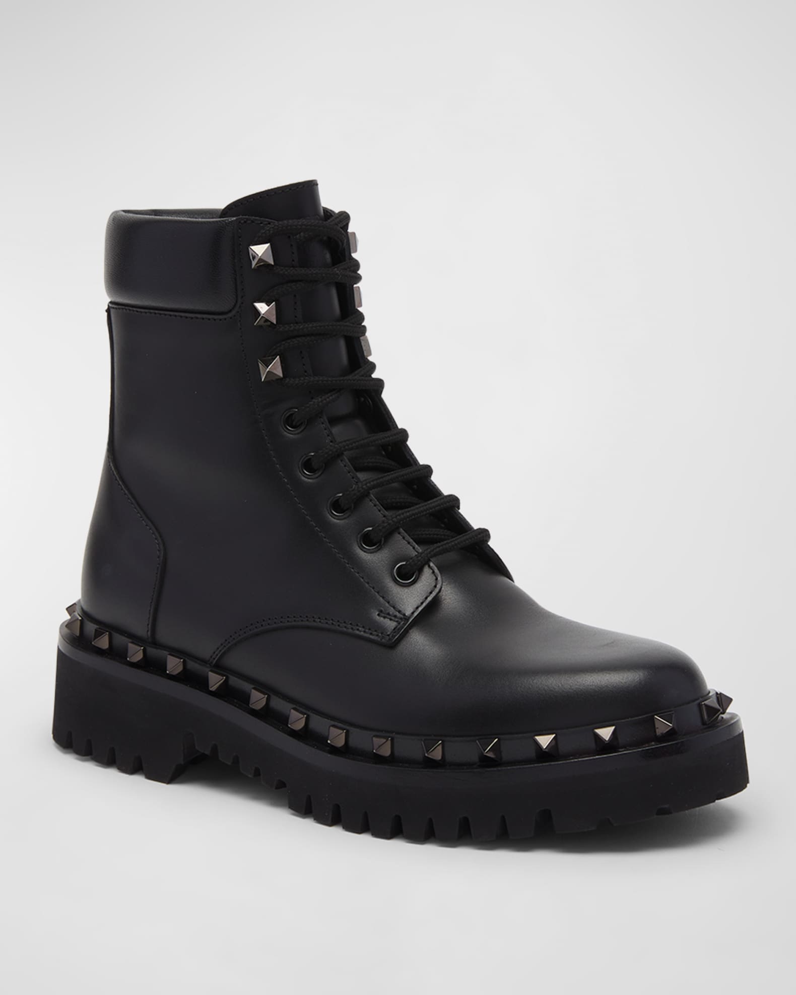 Valentino rockstud combat boots shop