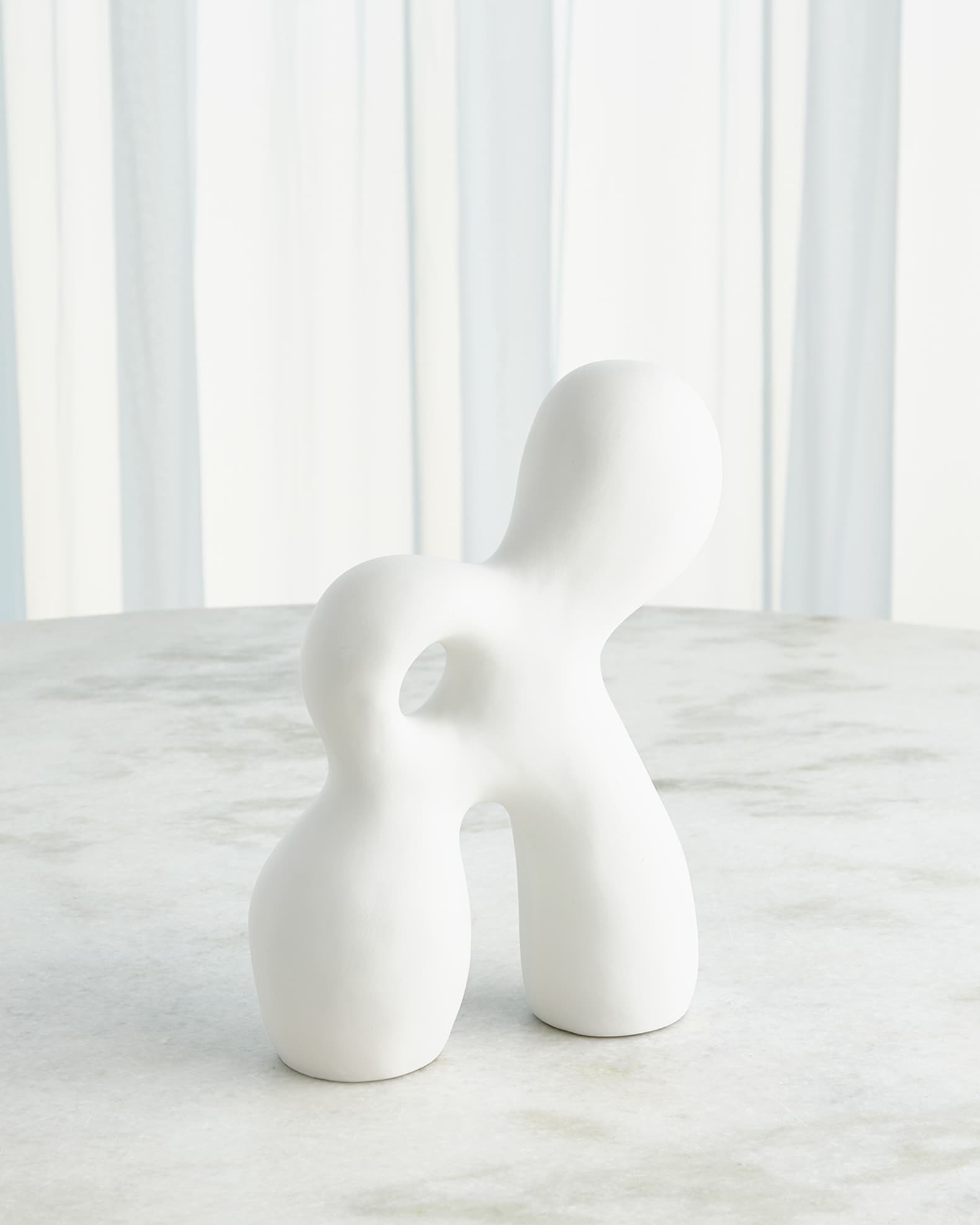 Ronan Matte White Sculpture, Small  0