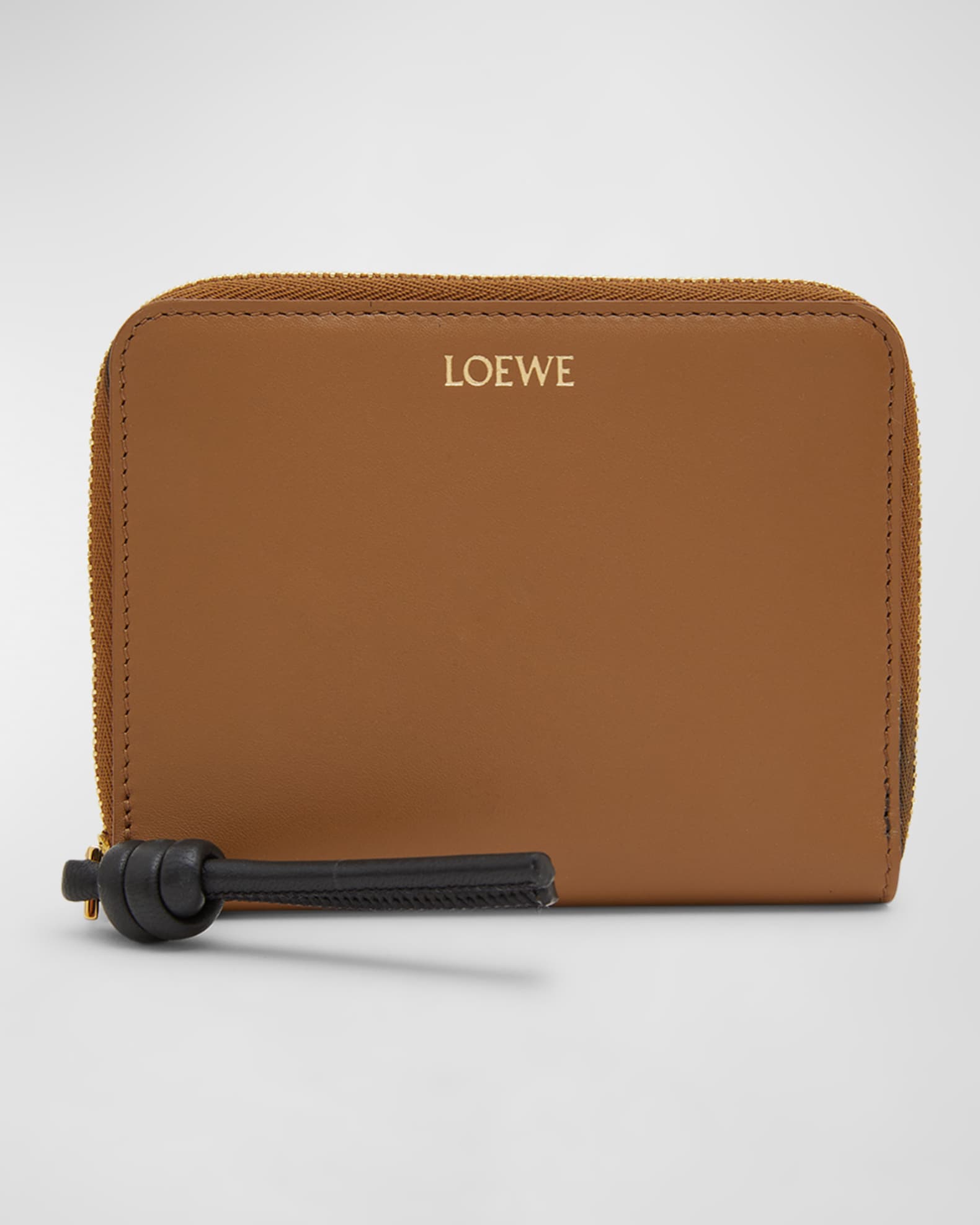 Loewe Knot Compact Wallet in Shiny Leather with Zipper