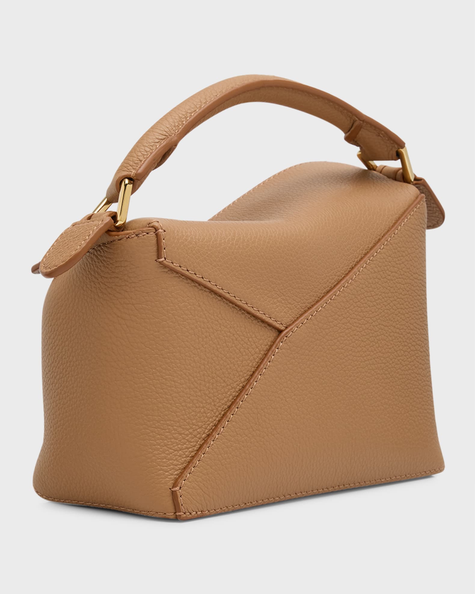 Loewe Puzzle Edge Mini Top-Handle Bag in Grained Leather