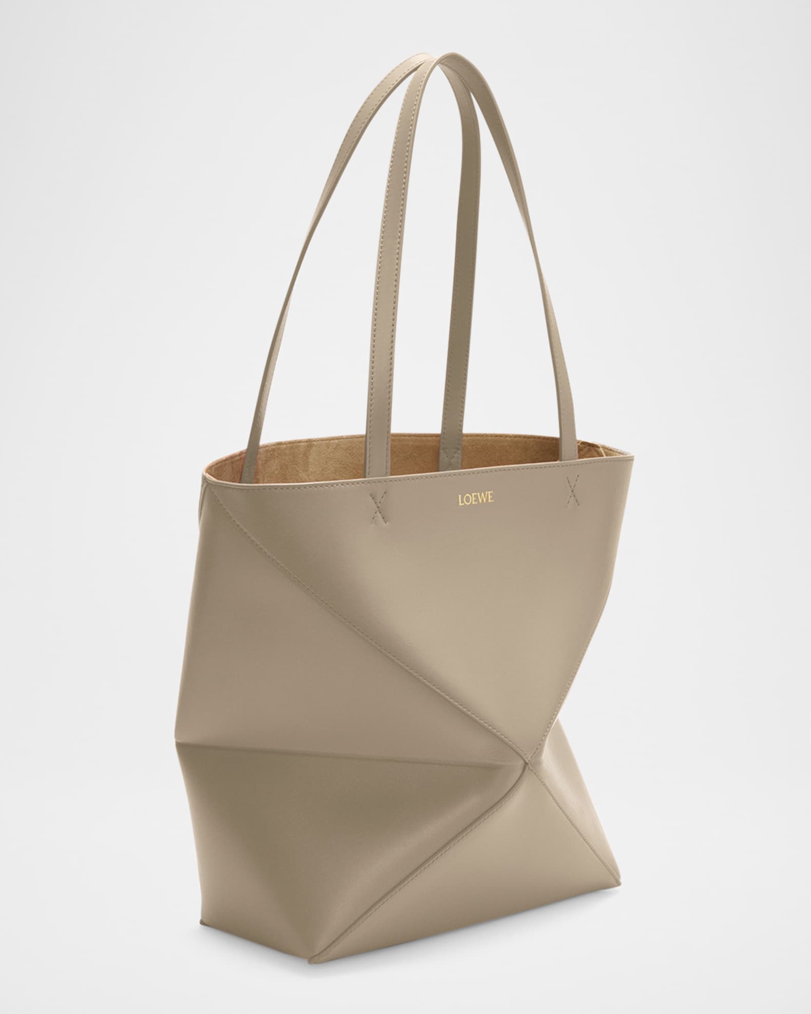 Loewe Puzzle Fold Medium Tote Bag in Shiny Leather | Neiman Marcus