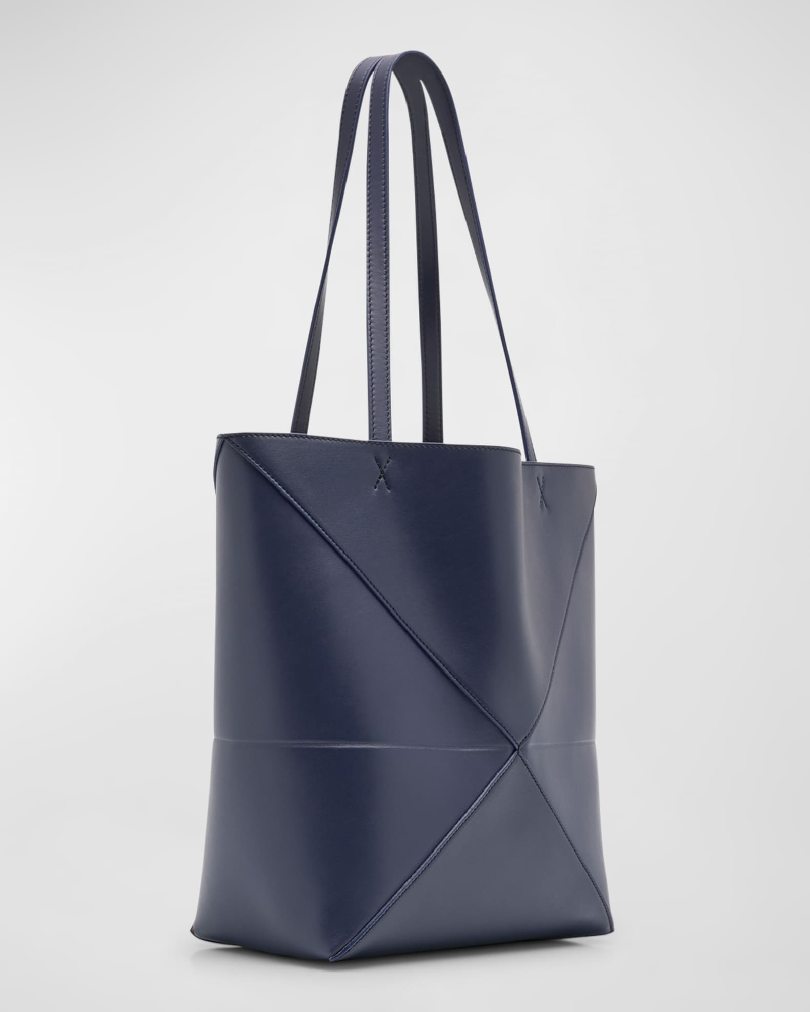 Puzzle Fold Medium Tote Bag in Shiny Leather Neiman Marcus
