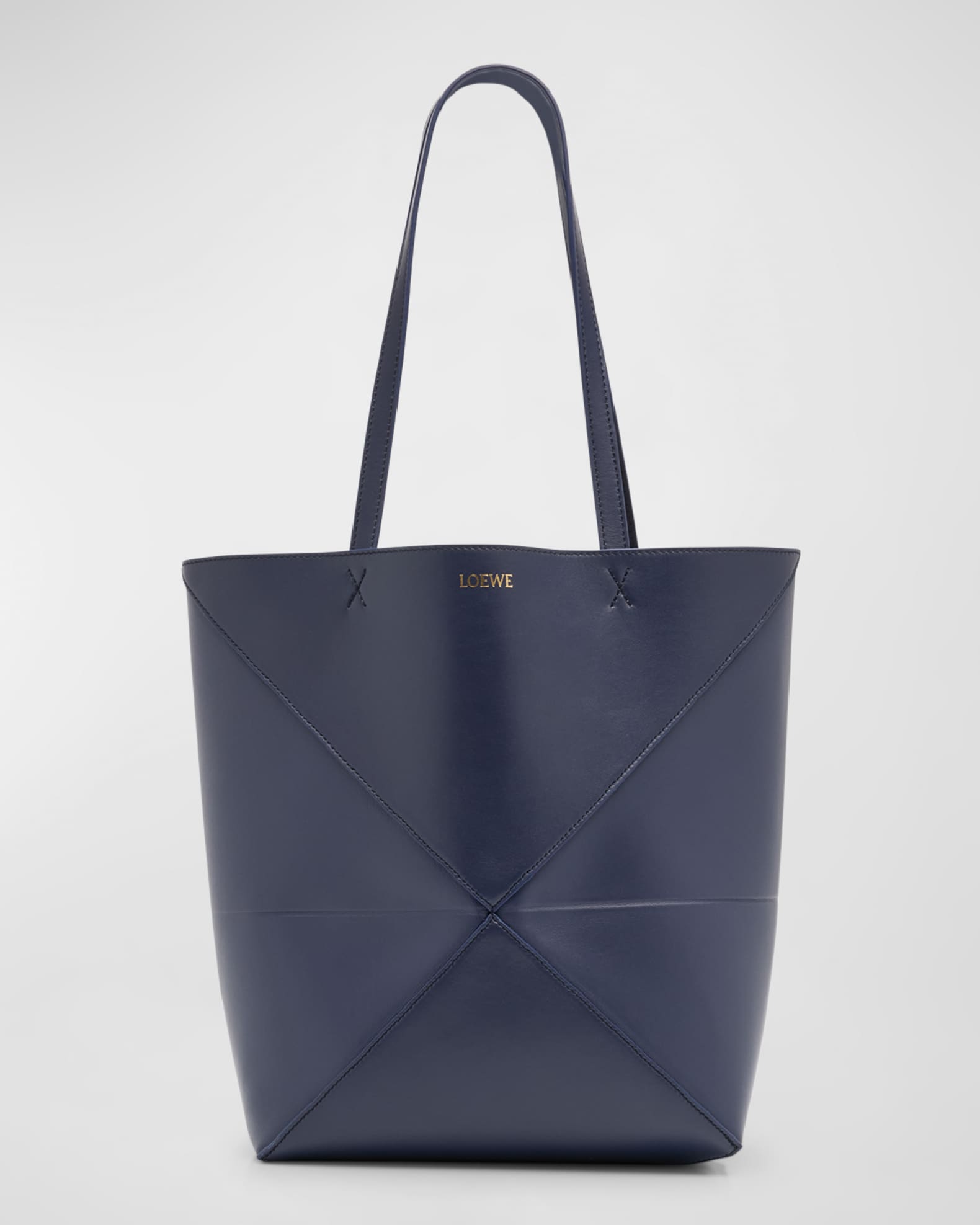 Puzzle Fold Medium Tote Bag in Shiny Leather 0