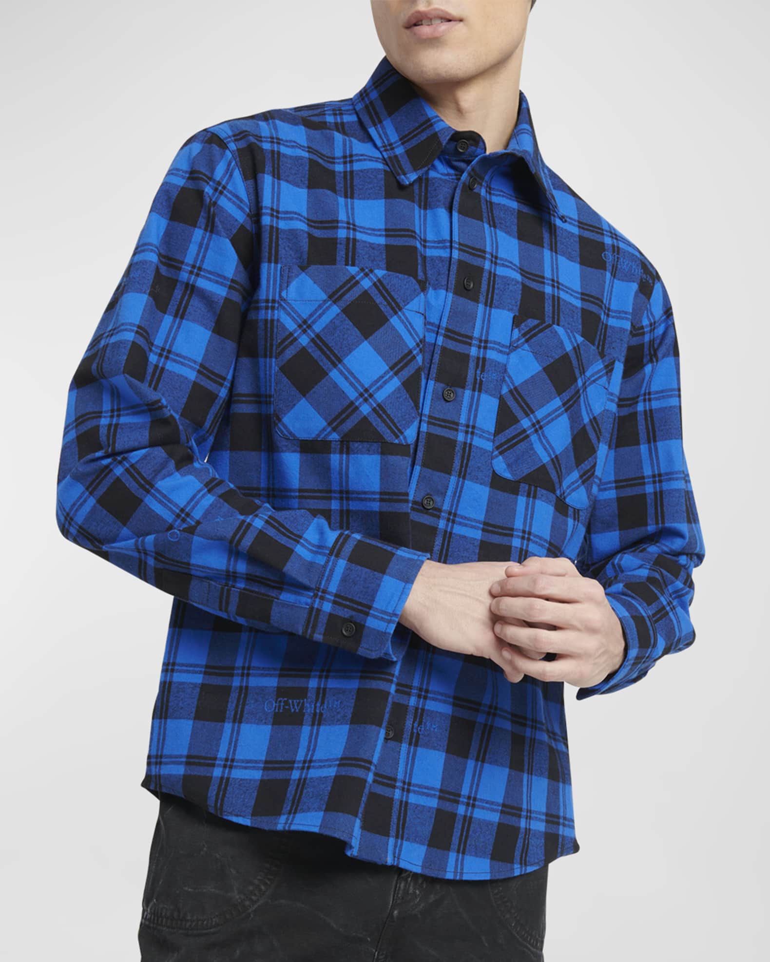 Louis Vuitton Plaid Flannel Shirt w/ Tags - Blue Casual Shirts