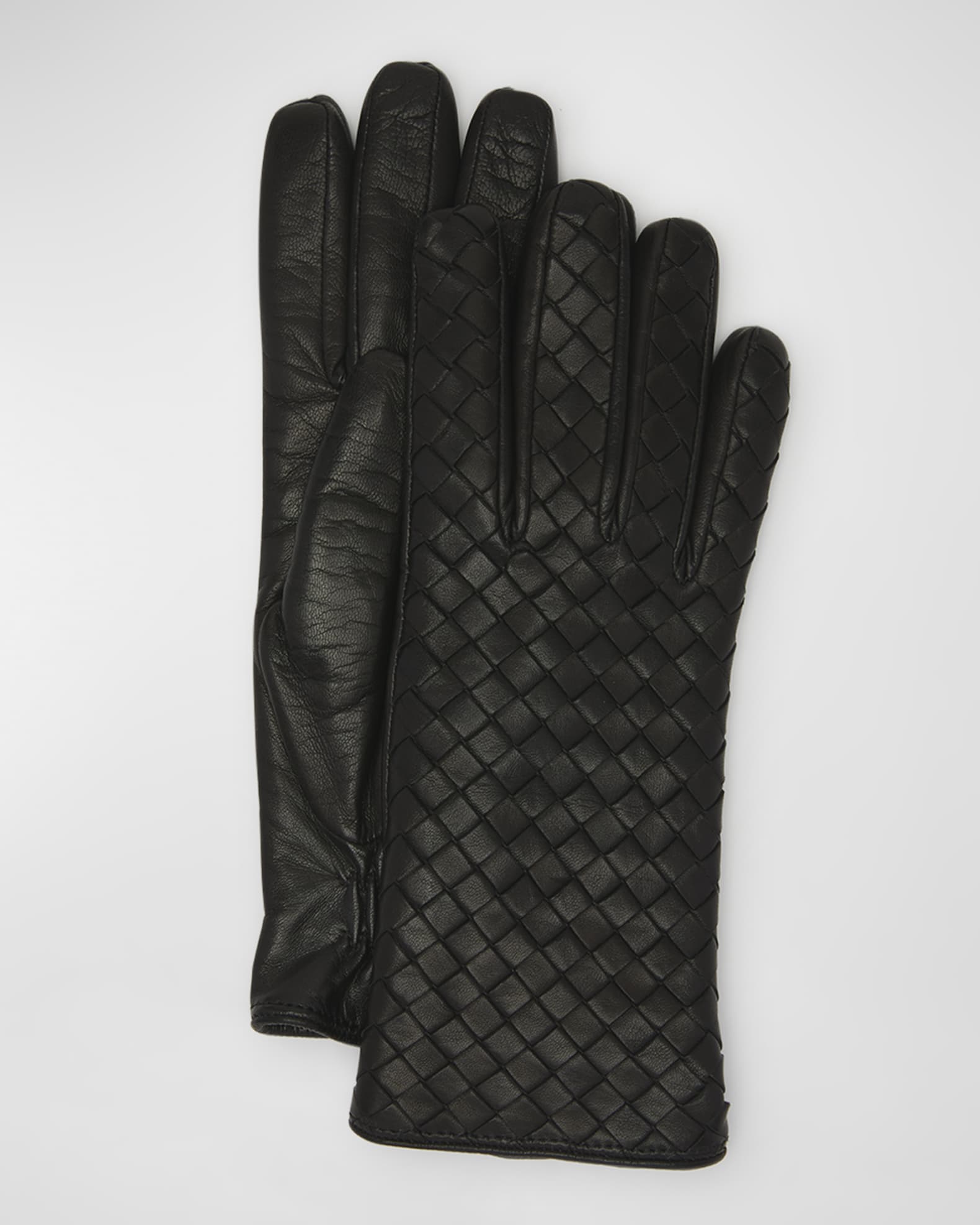 Bottega Veneta Woven Nappa Leather Gloves | Neiman Marcus