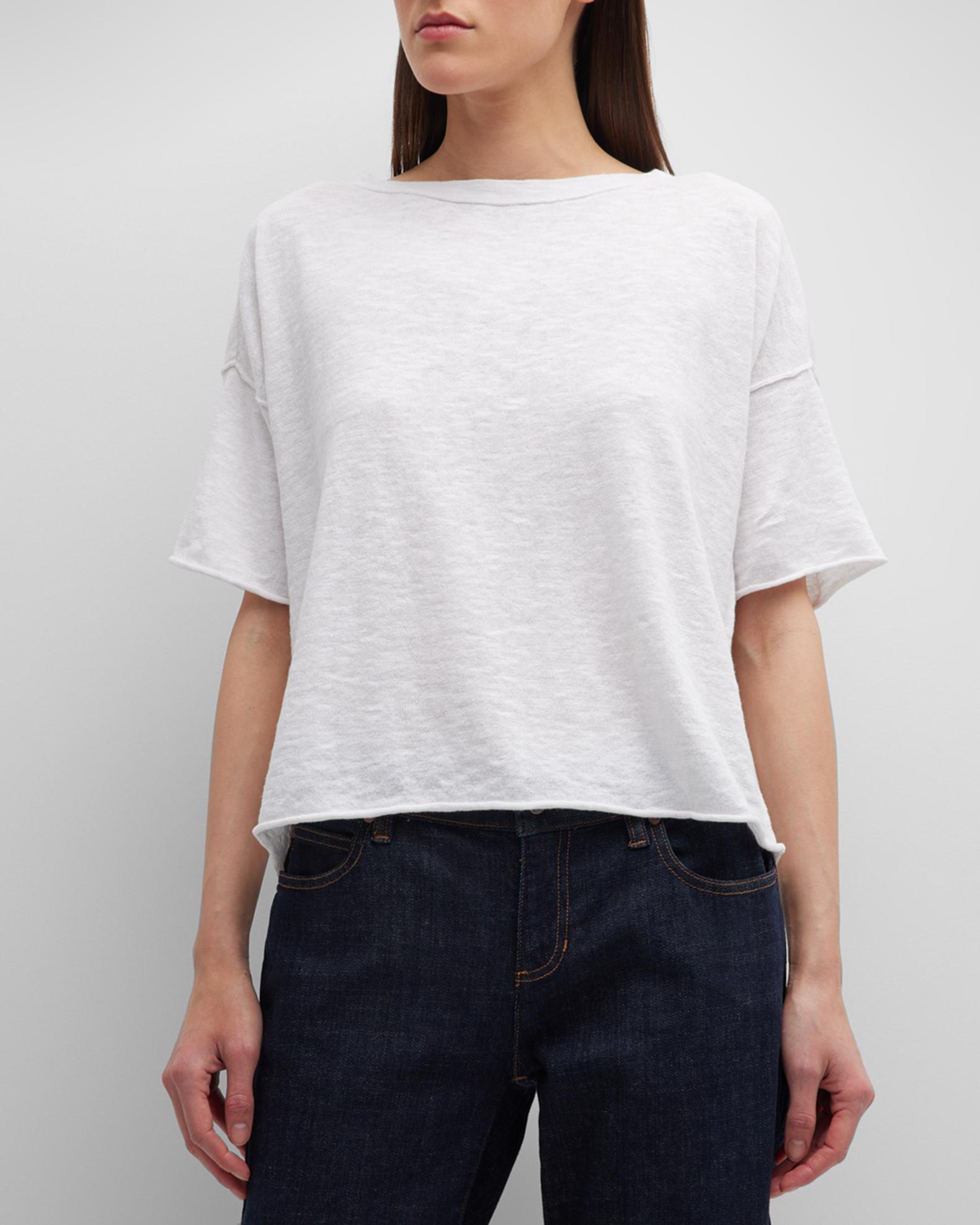 Camicia Tunica Eileen Fisher Donna Taglia S – Giallo Senape, Maniche Lunghe, Scollo A Barca