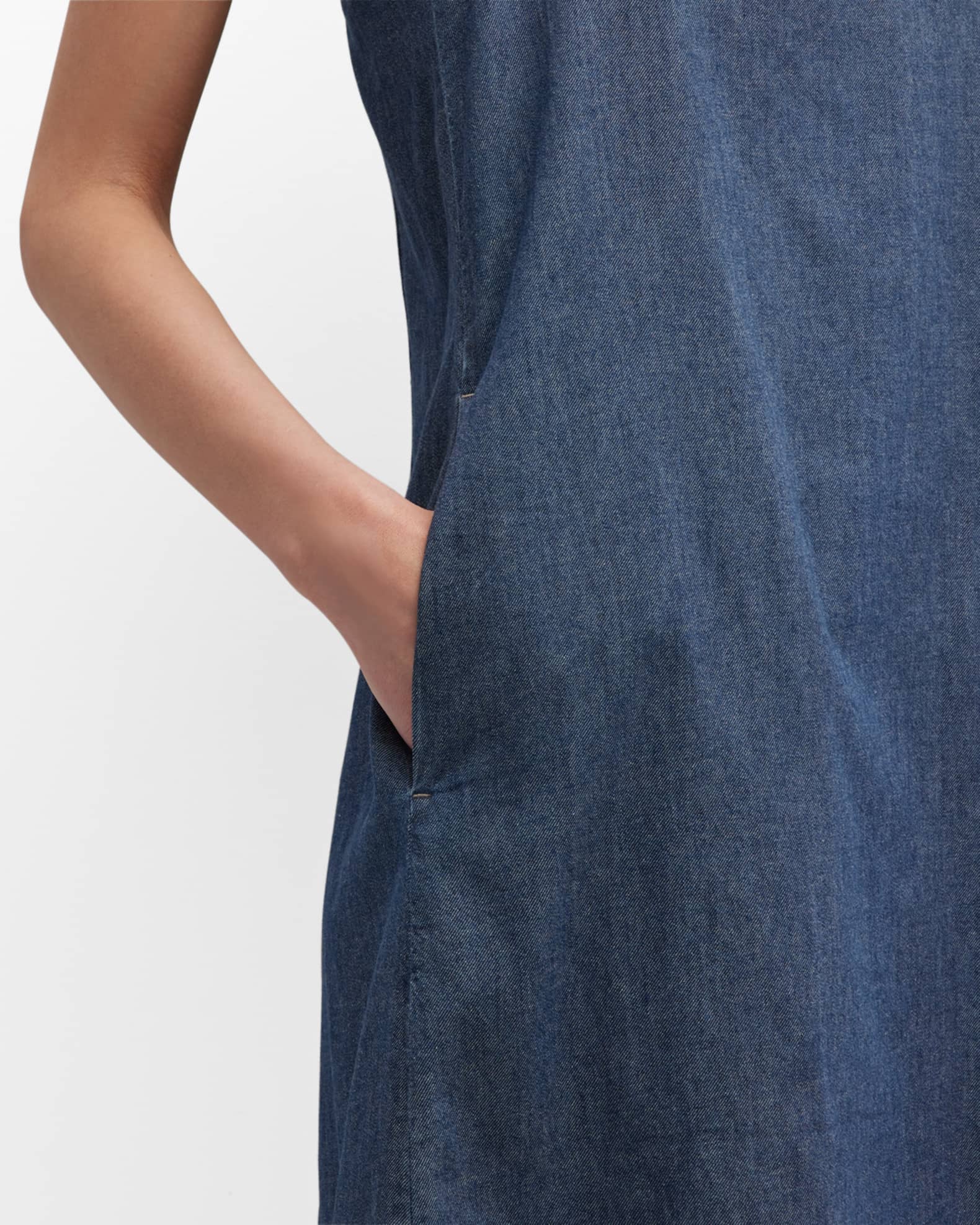 Eileen Fisher Sleeveless Square-Neck Knee-Length Dress | Neiman Marcus