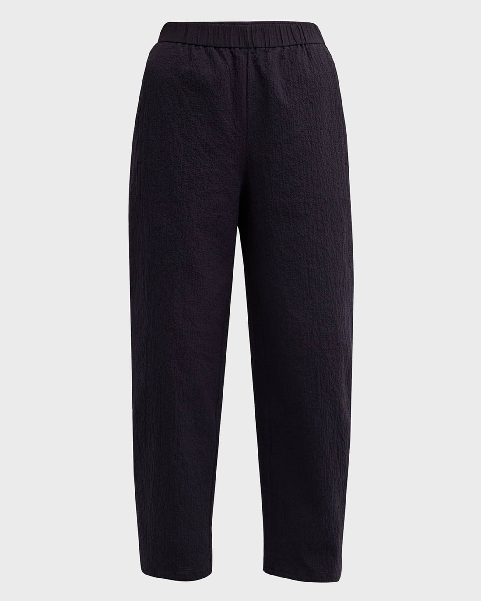 Eileen Fisher Crinkled Cropped Organic Cotton Lantern Pants | Neiman Marcus
