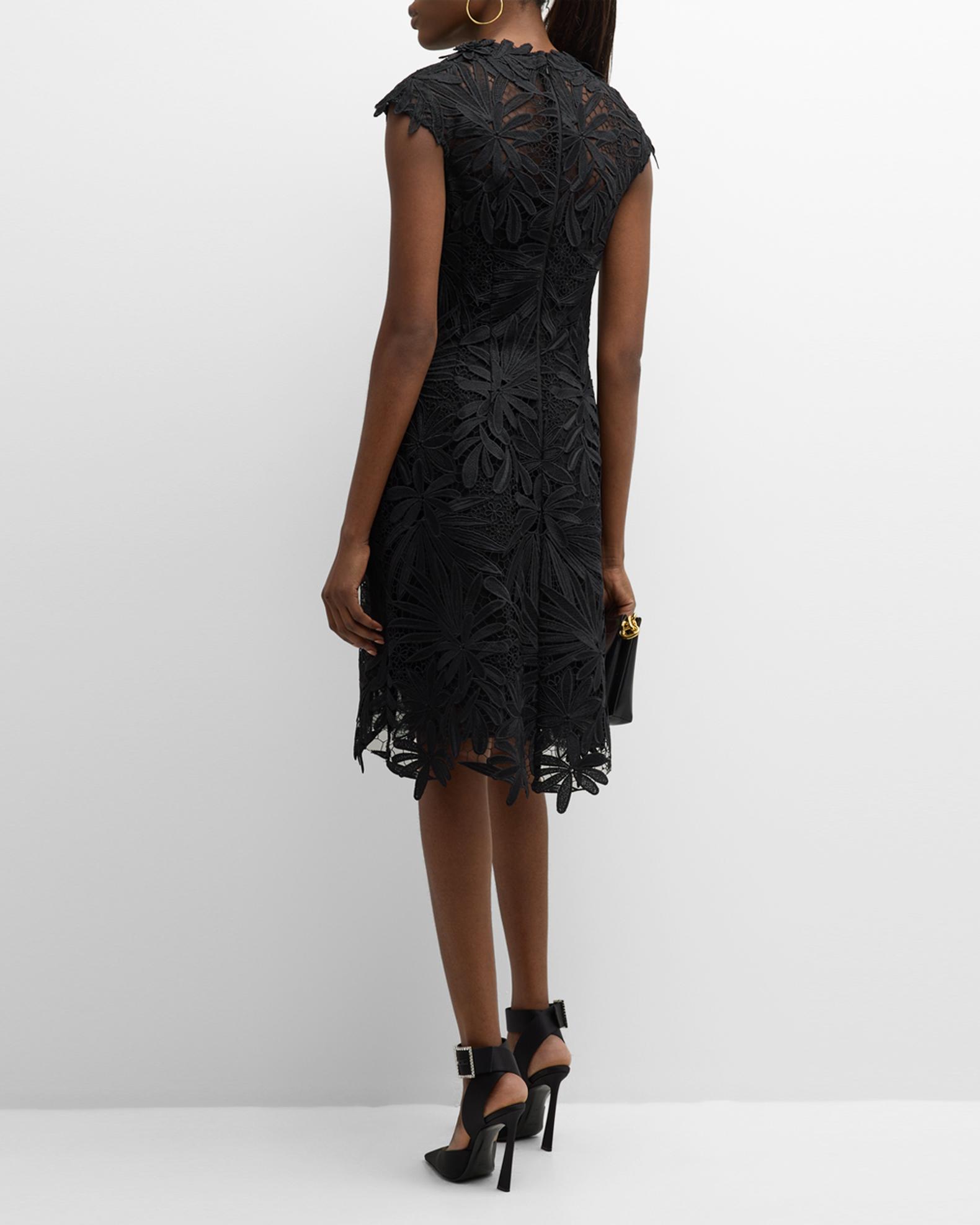 Robe JOIE En Dentelle Fleurie - Taille XS, Manches Cap Sleeves, Couleur Noire, Occasion Très Bon état