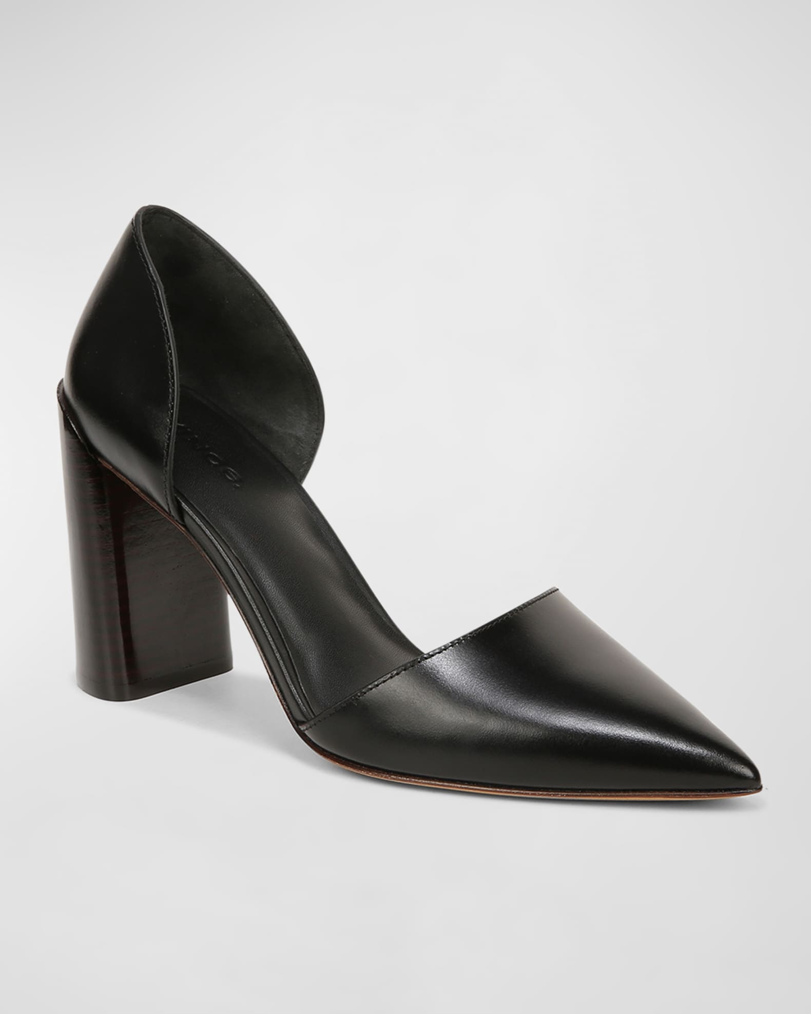 Vince Prim Leather BlockHeel d'Orsay Pumps Neiman Marcus