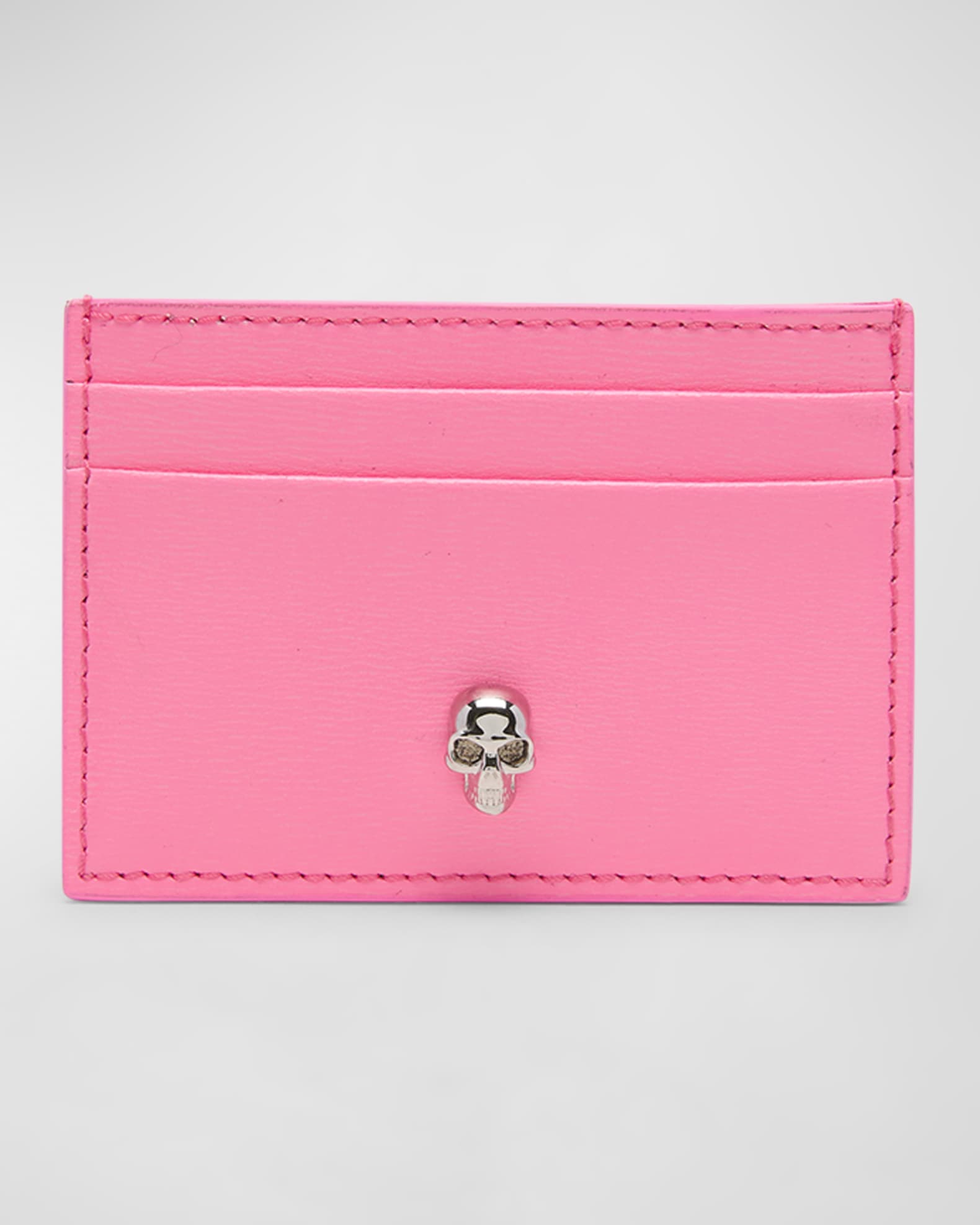 Alexander McQueen Skull Leather Card Holder Neiman Marcus