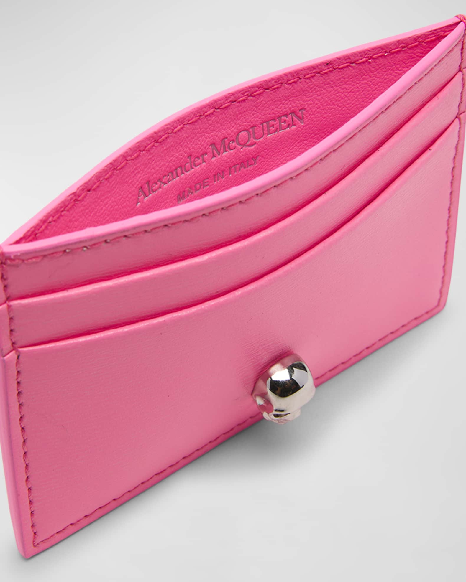 Alexander McQueen Skull Leather Card Holder Neiman Marcus