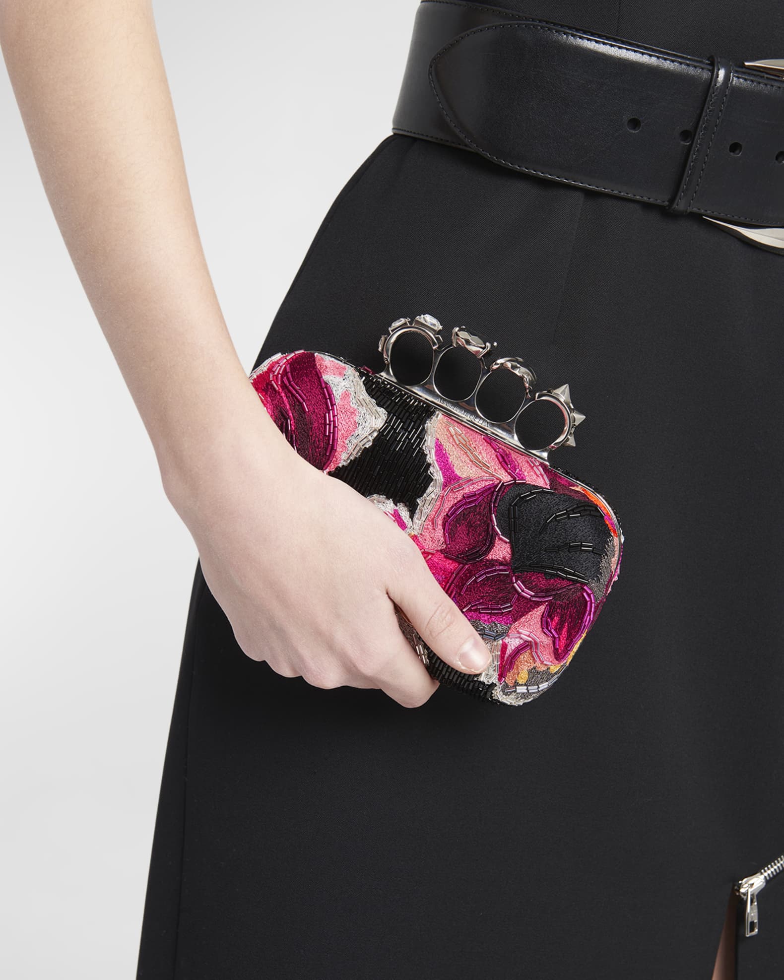 Alexander McQueen Sequins Flower Box Clutch Bag Neiman Marcus