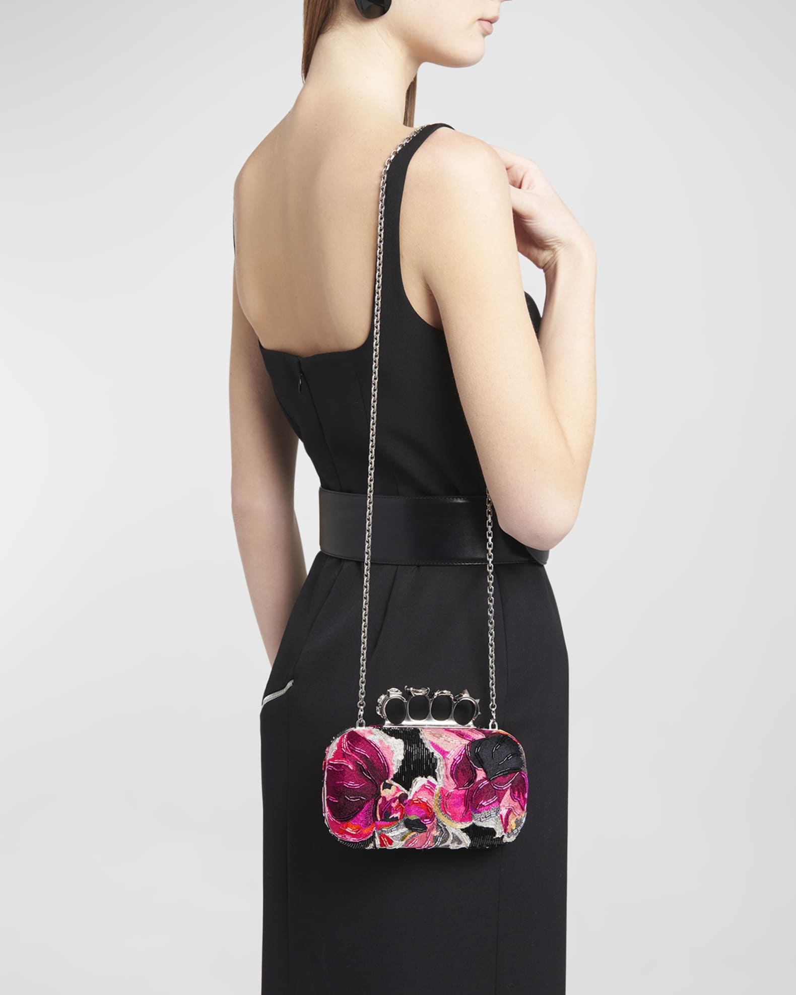 Alexander McQueen Sequins Flower Box Clutch Bag Neiman Marcus