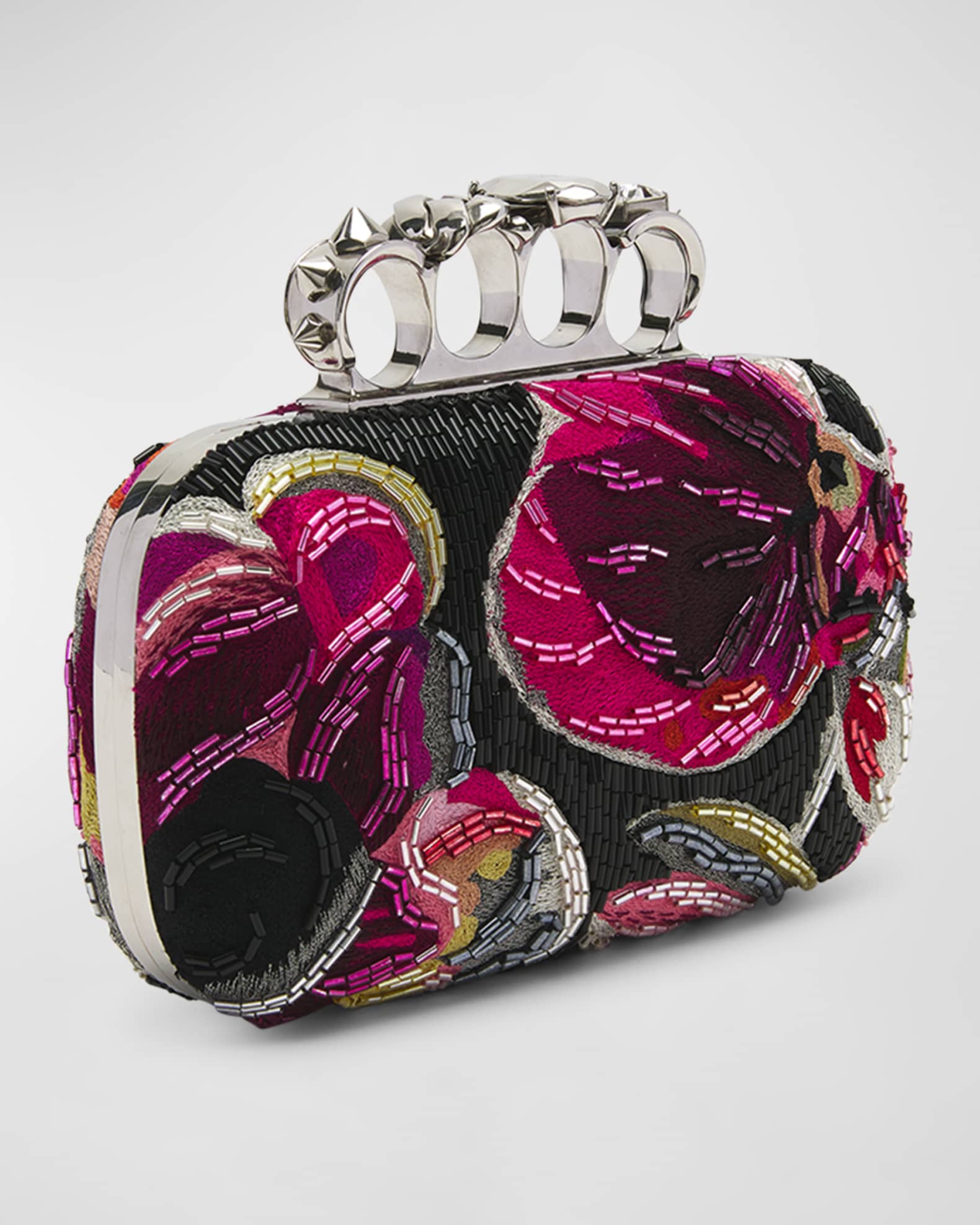 Alexander McQueen Sequins Flower Box Clutch Bag Neiman Marcus