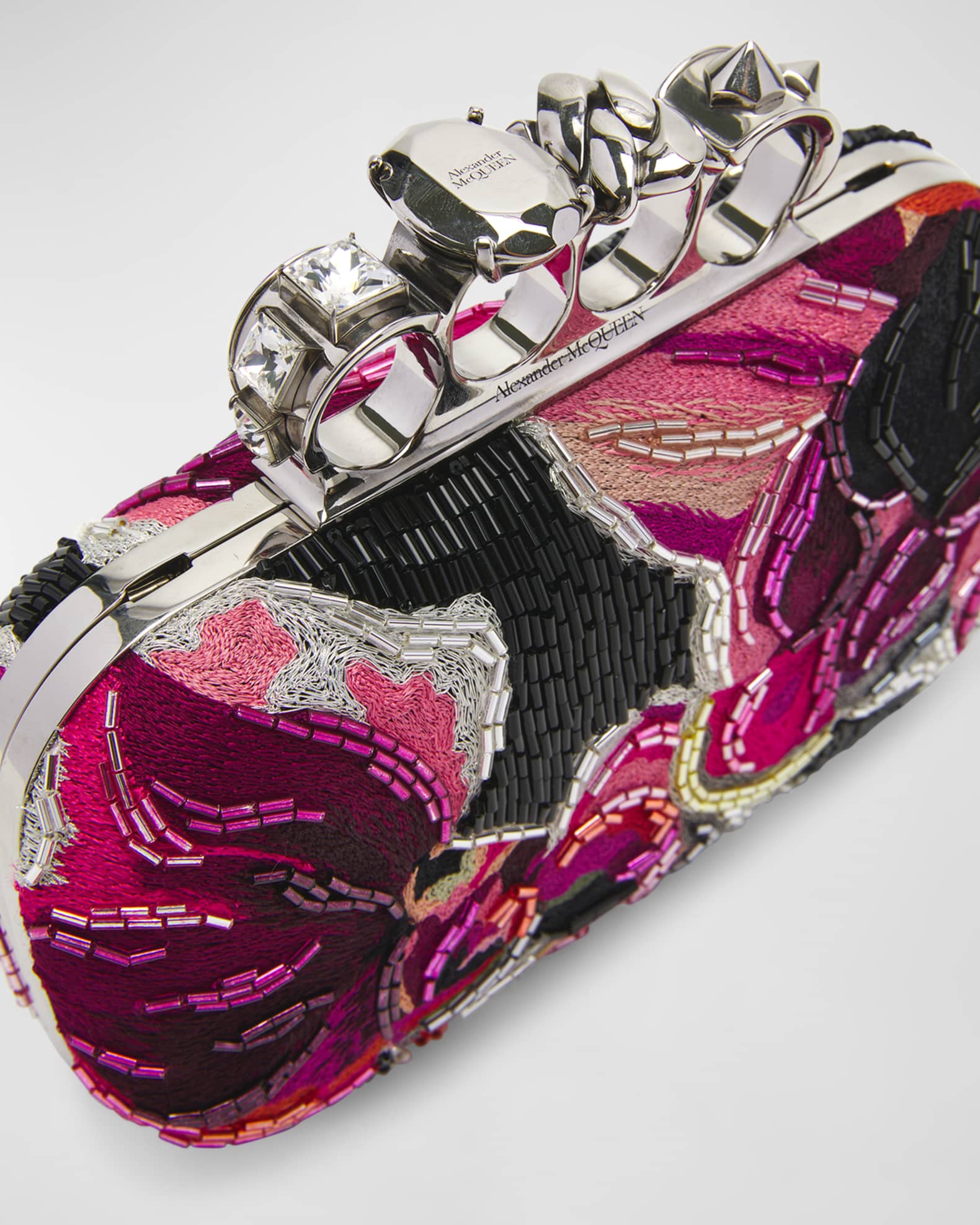 Alexander McQueen Sequins Flower Box Clutch Bag Neiman Marcus