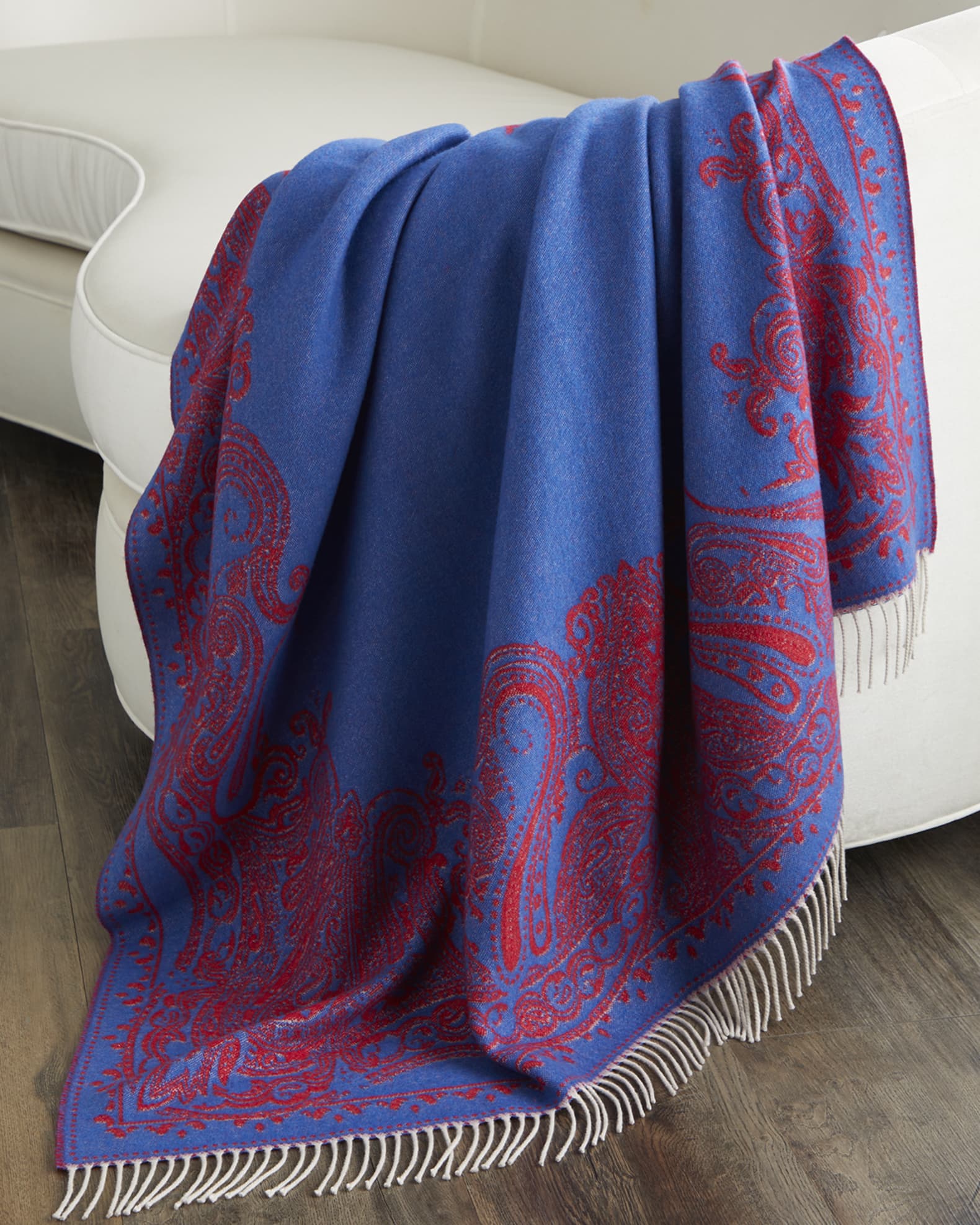 Etro Lagos Wool Fringed Throw Blanket Neiman Marcus