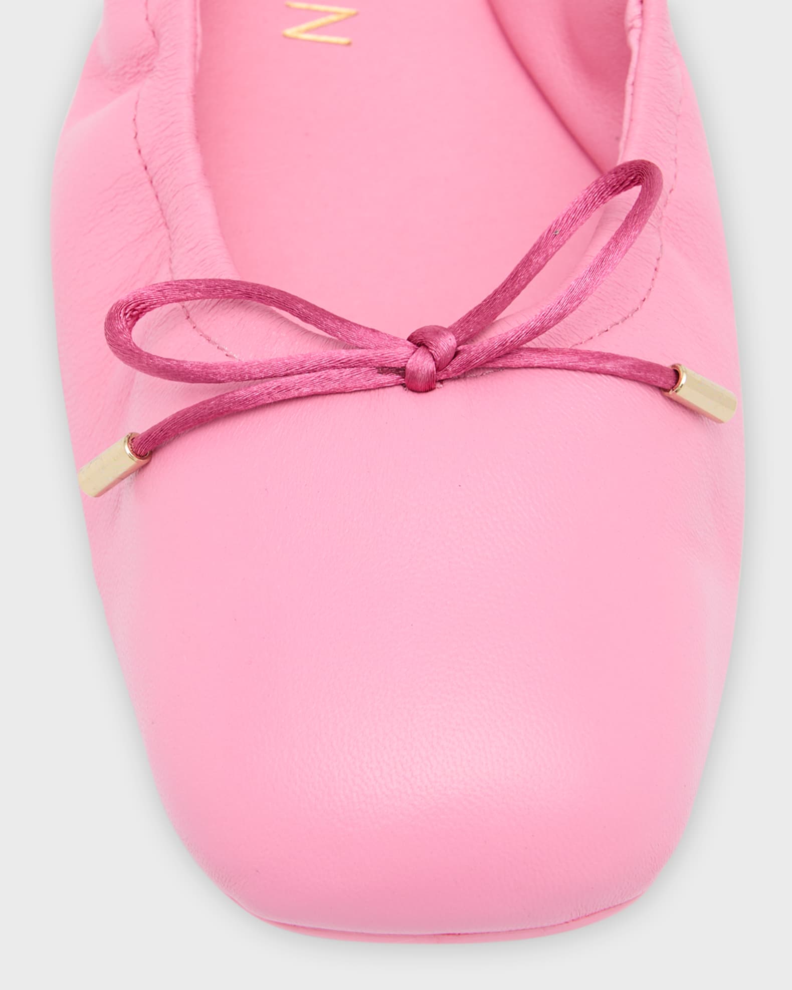 Stuart Weitzman Bardot Lambskin Bow Ballerina Flats Neiman Marcus